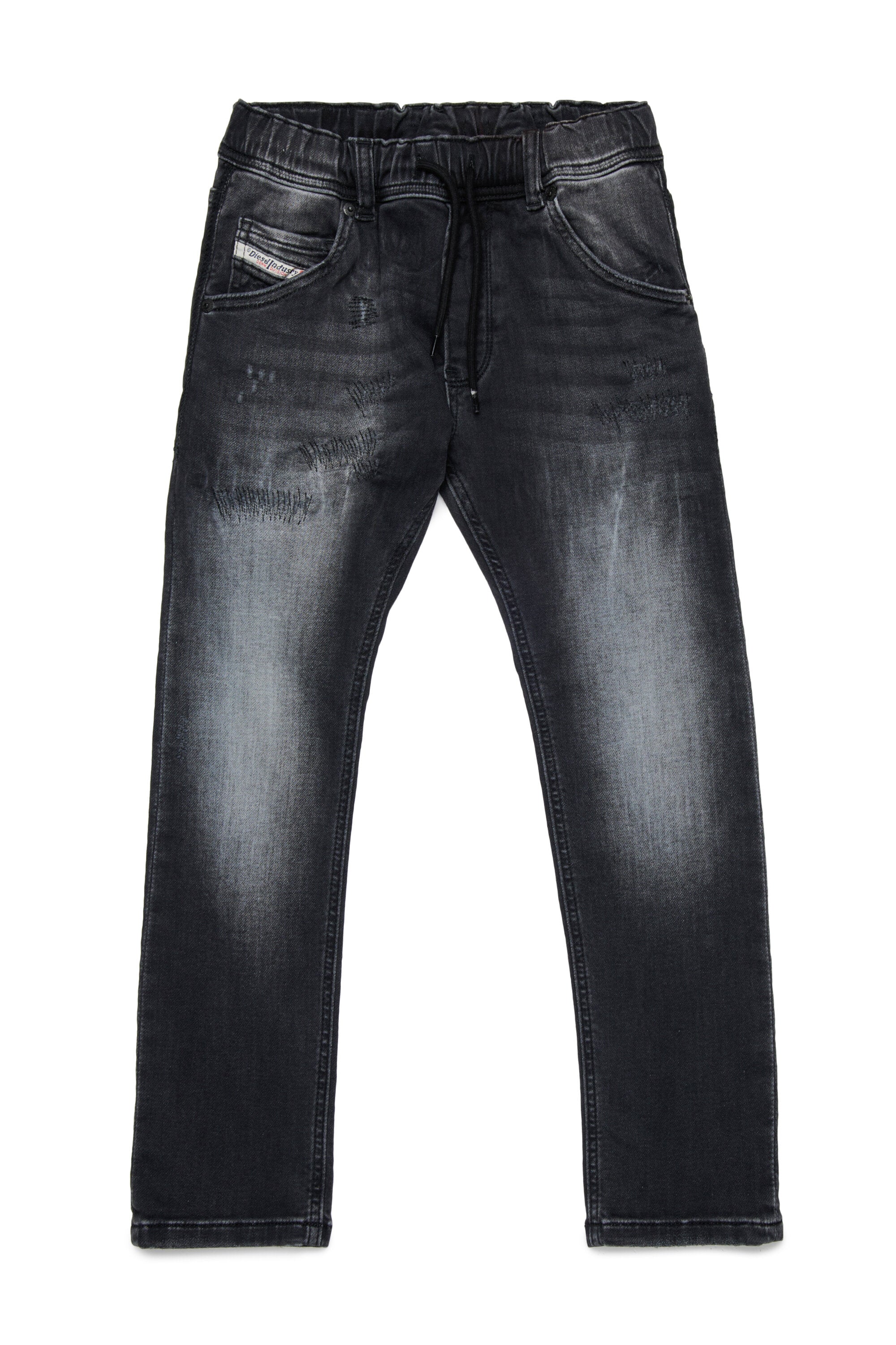 Black regular JoggJeans® with abrasions - Krooley