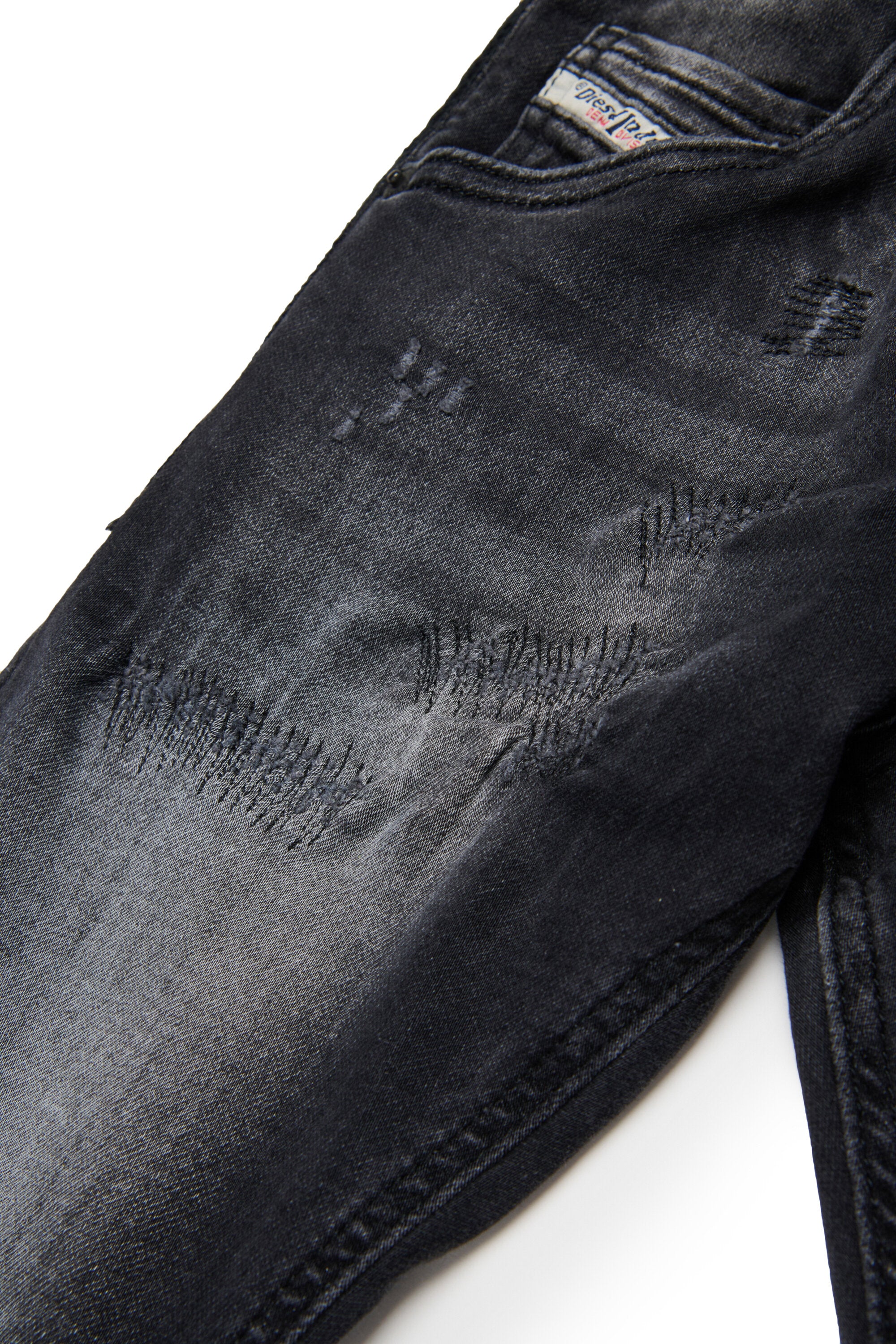 Black regular JoggJeans® with abrasions - Krooley