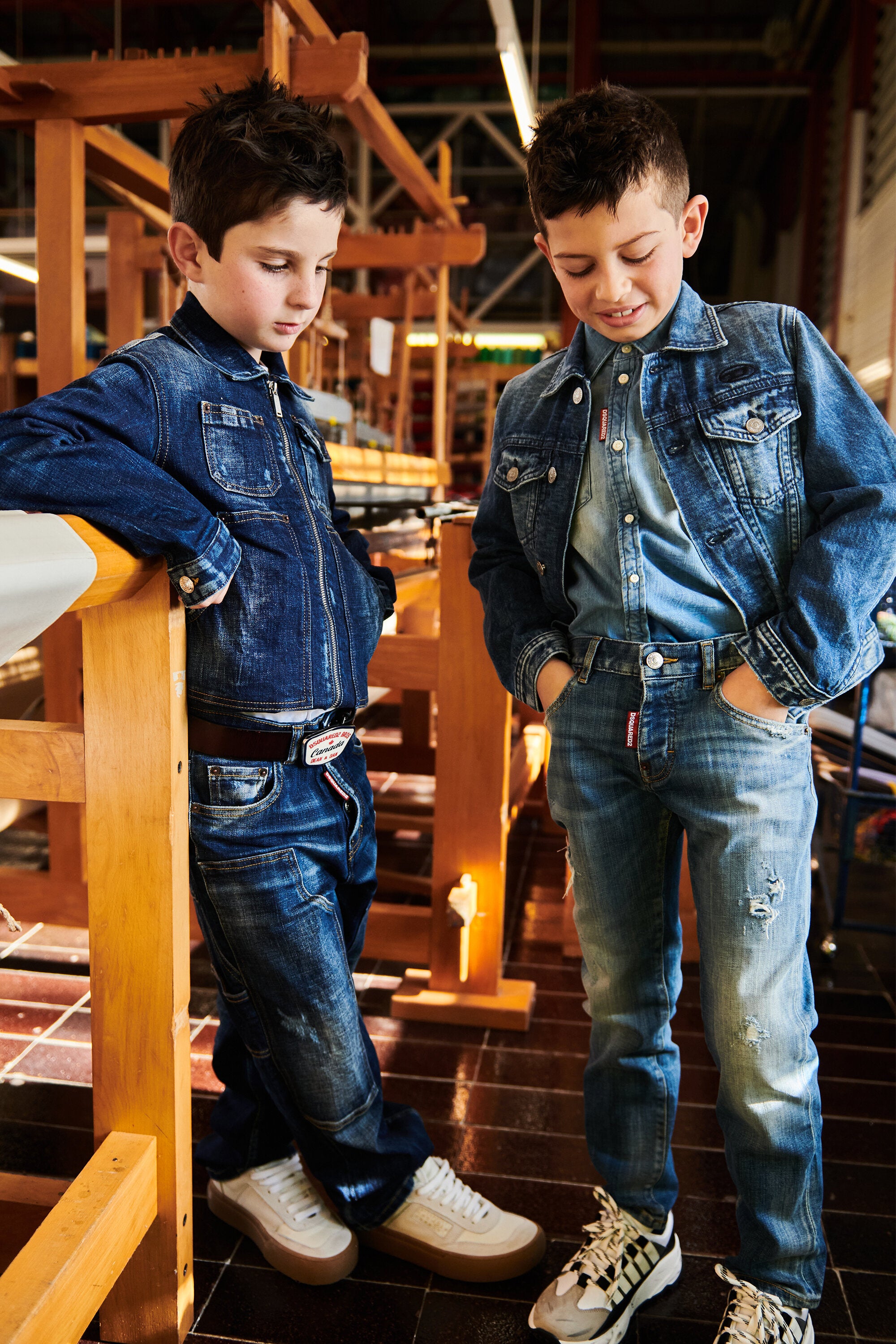 Denim jacket with logo