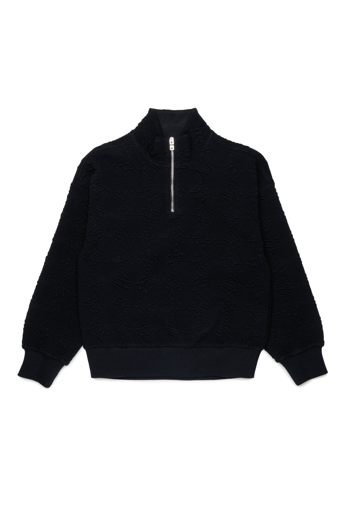 Jacquard sweatshirt with half zip