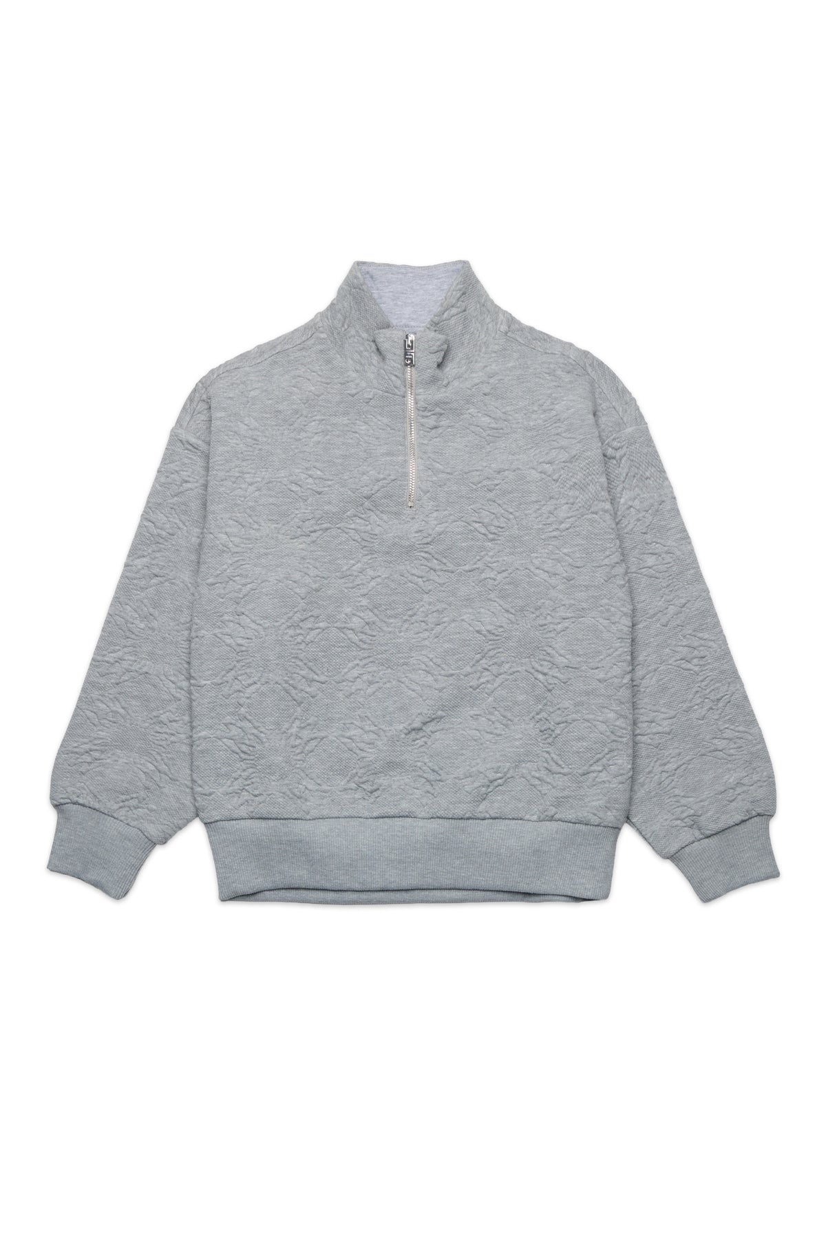Jacquard sweatshirt with half zip