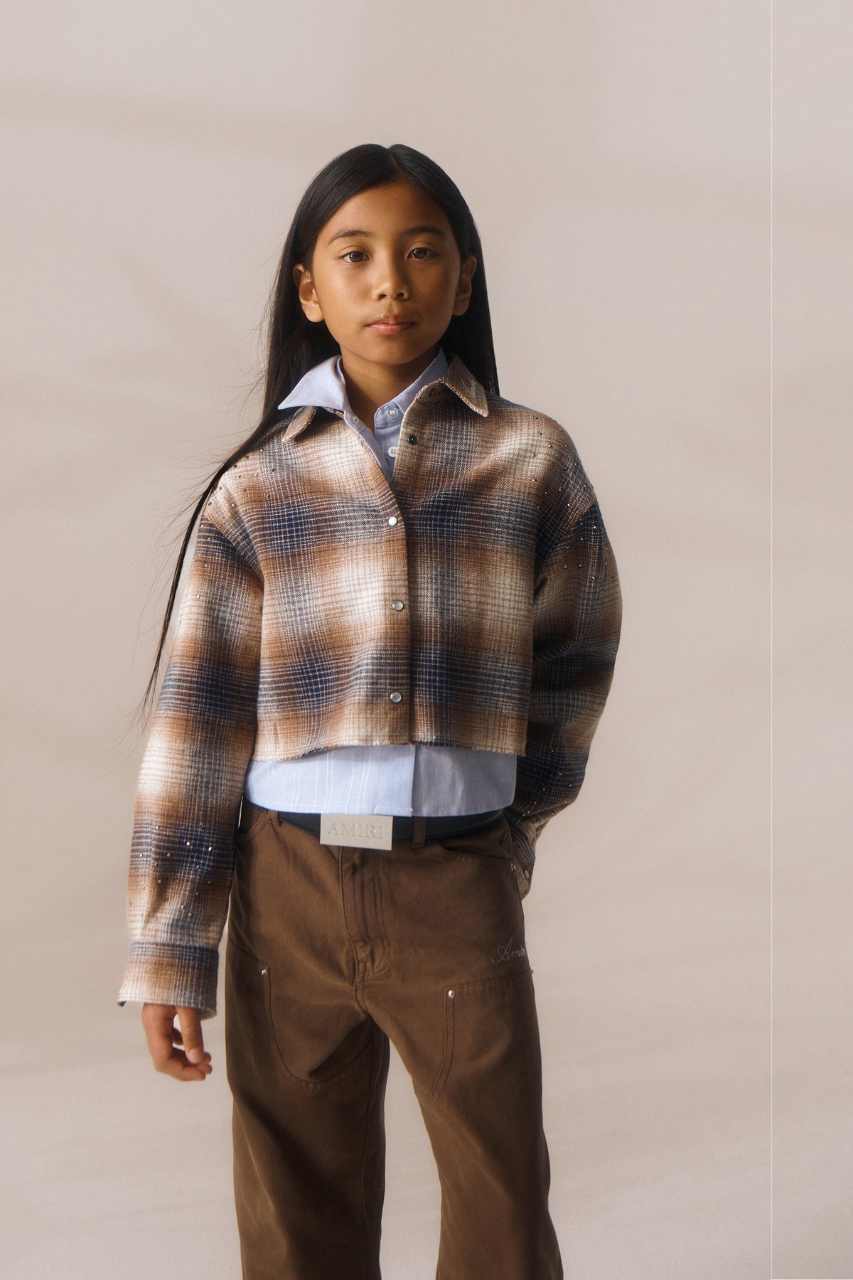 Checked shirt with logo
