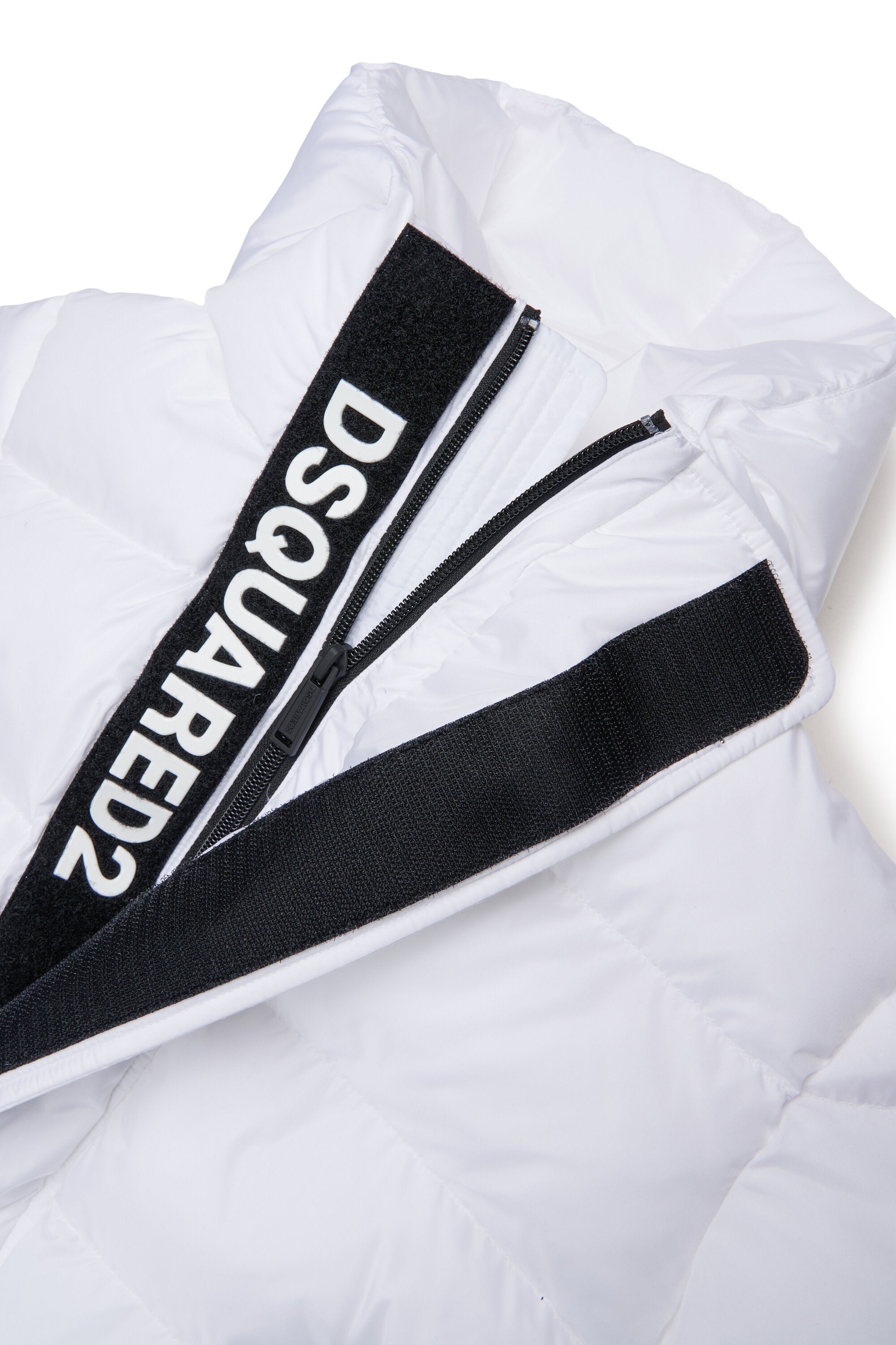 Short padded jacket with hood and DSQUARED2 logo