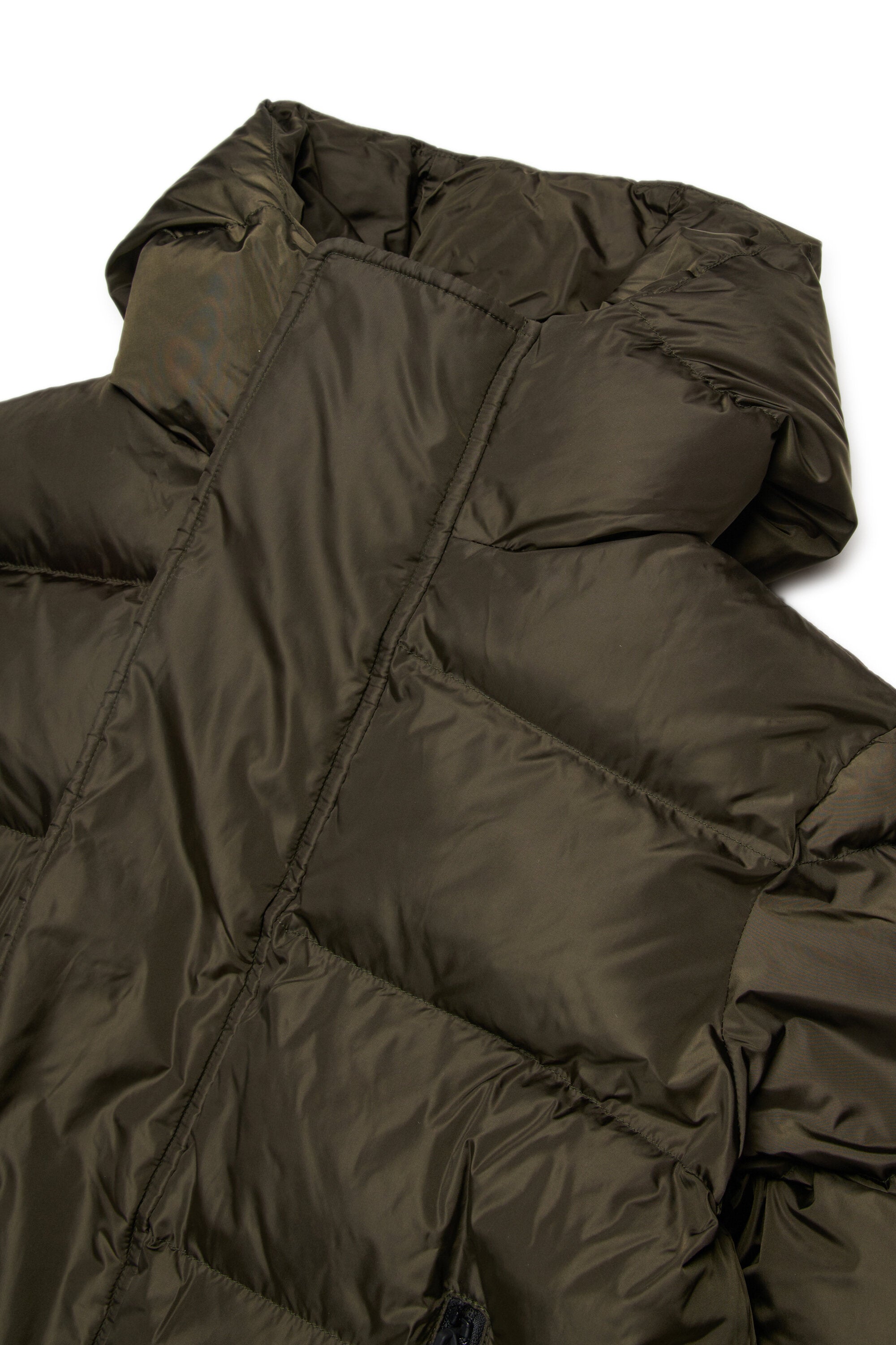 Short padded jacket with hood and DSQUARED2 logo