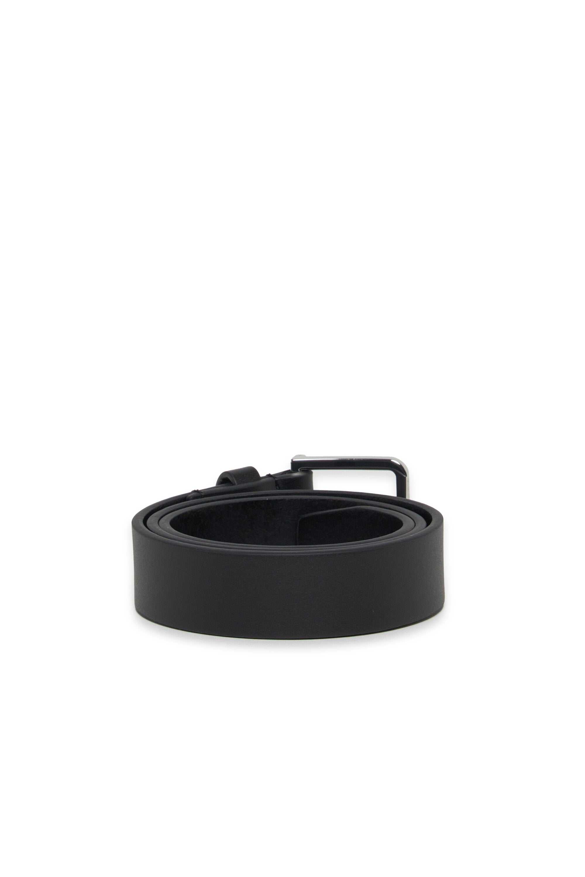 Leather belt with metal buckle