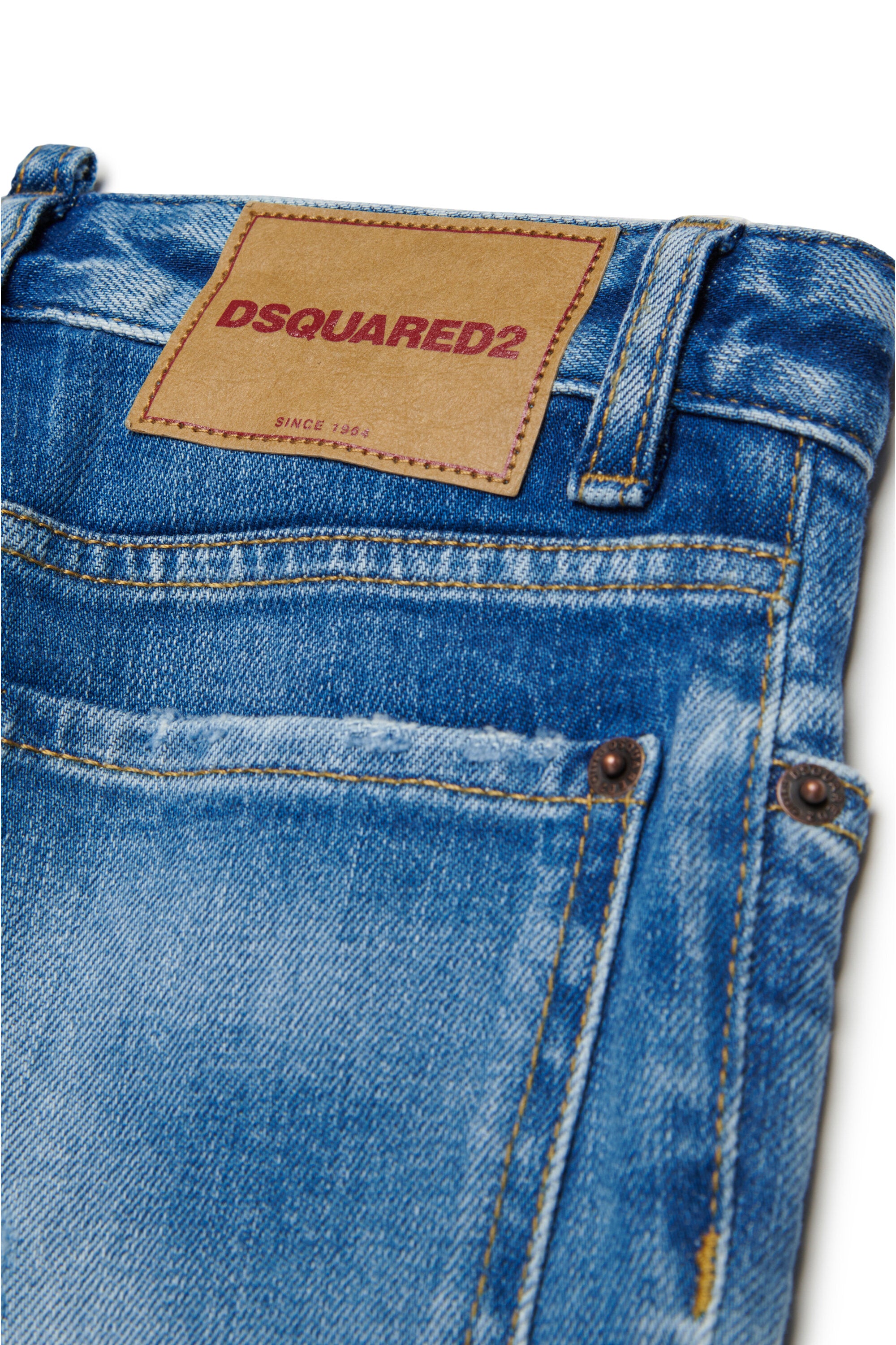 Medium blue straight jeans with rips - Boss 10
