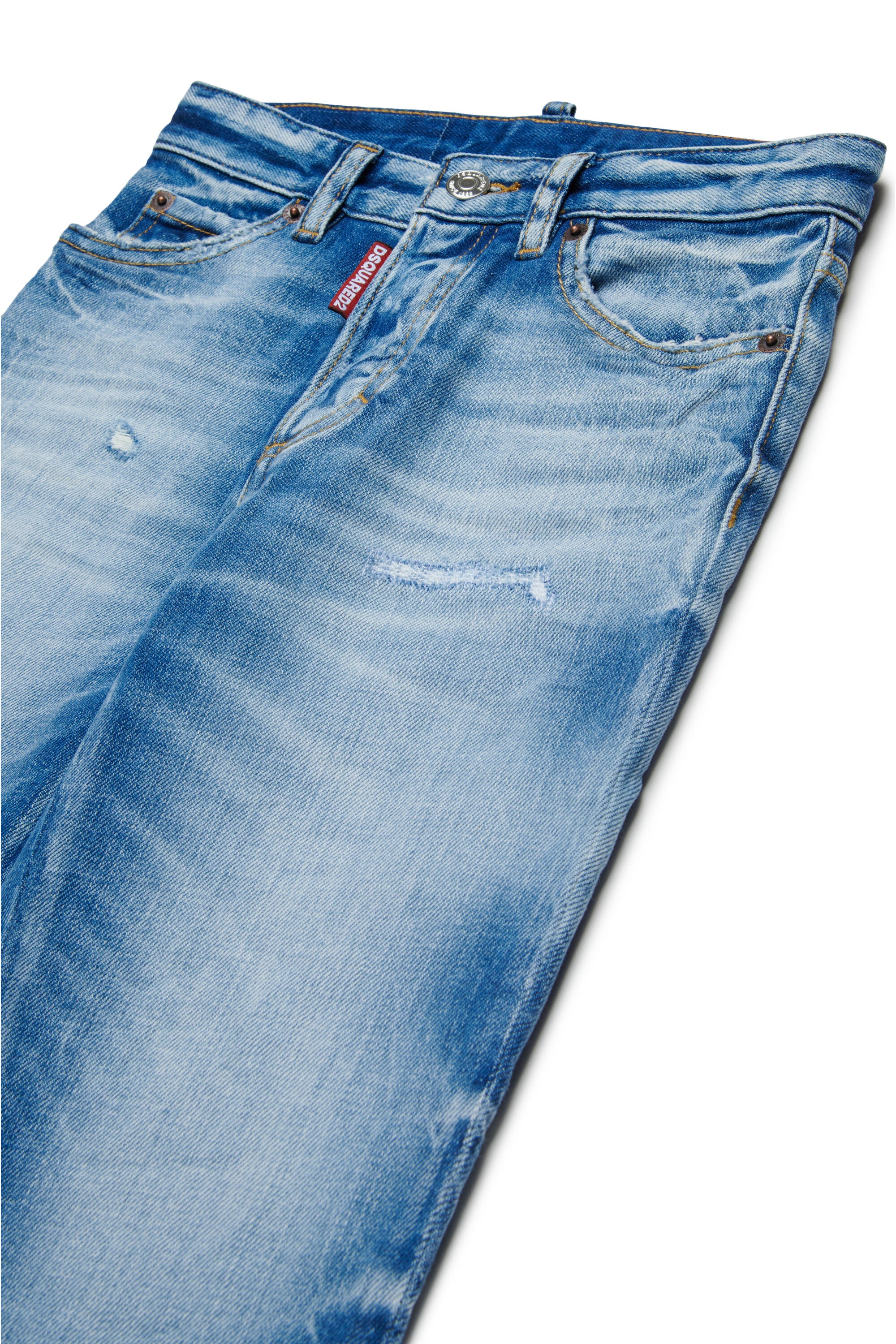 Medium blue straight jeans with rips - Boss 10