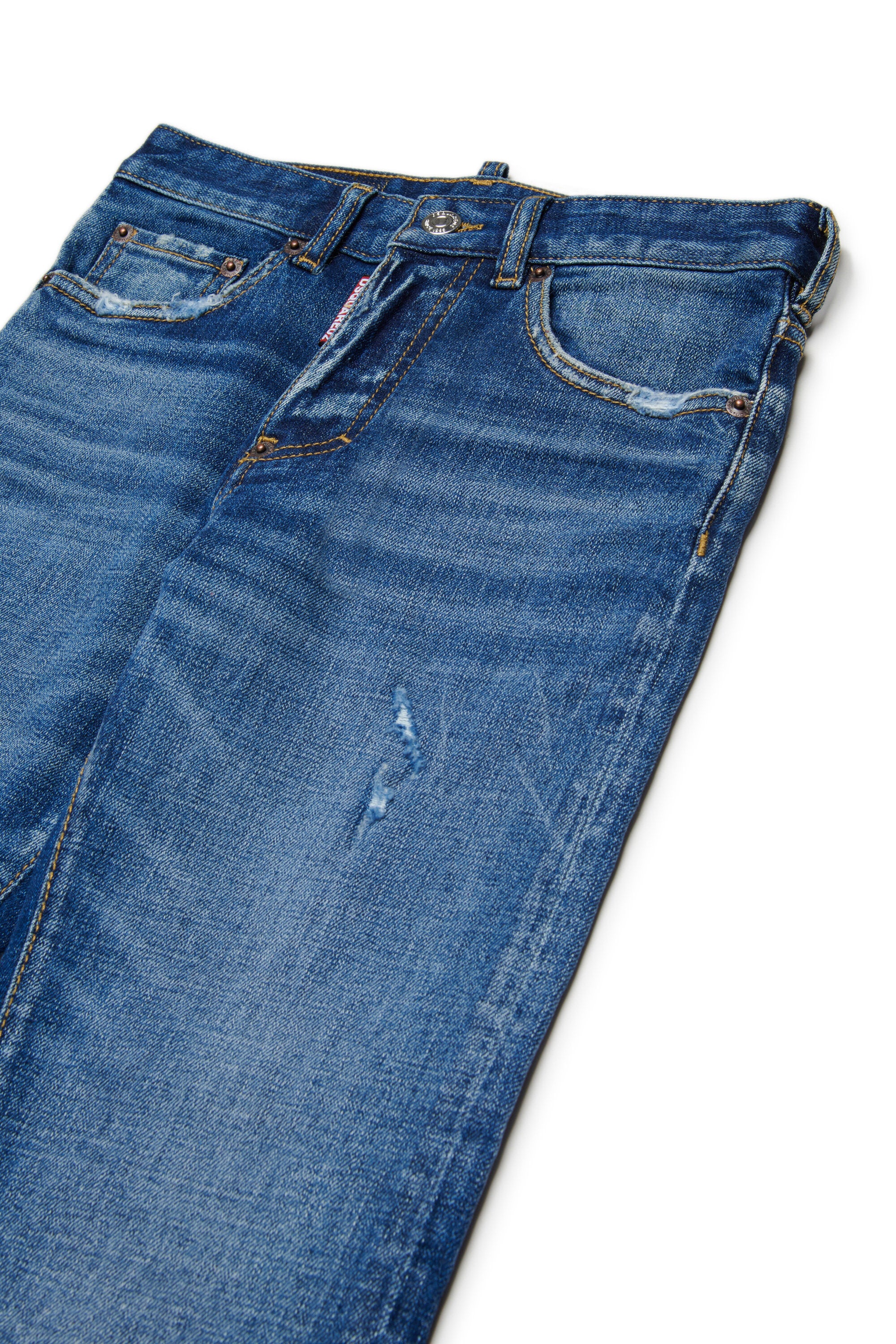 Medium blue slim jeans with abrasions - 642 Jean