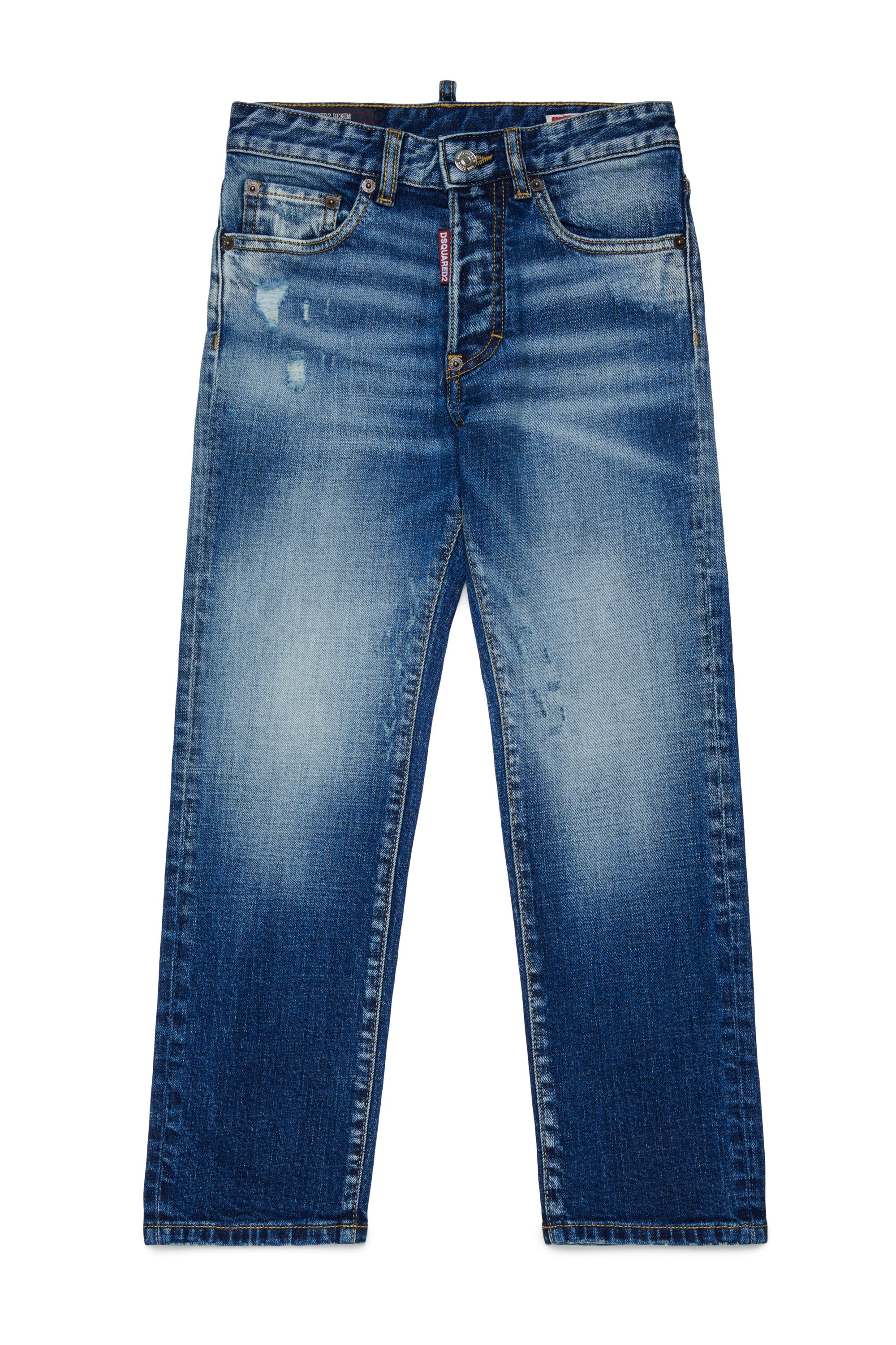 Straight-leg light blue jeans with wide bottom - 642