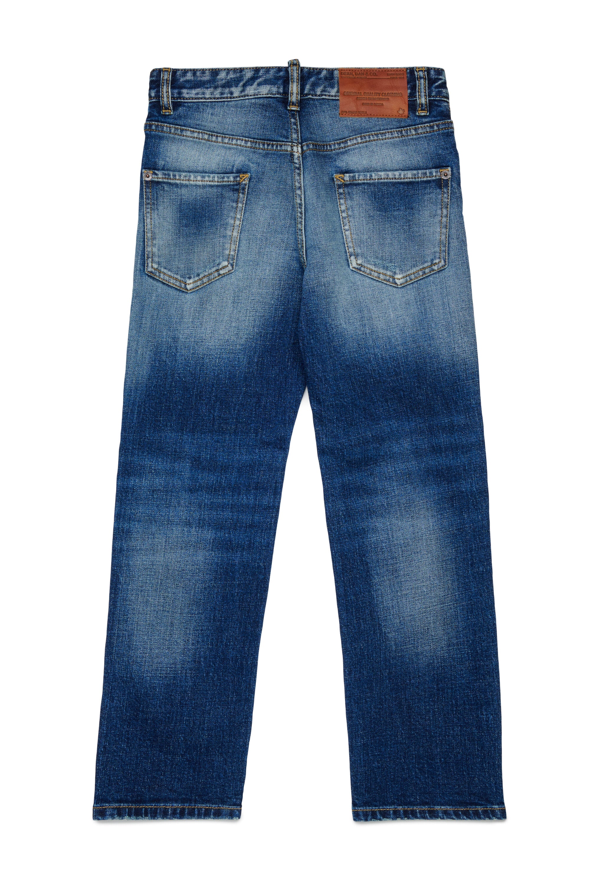 Straight-leg light blue jeans with wide bottom - 642