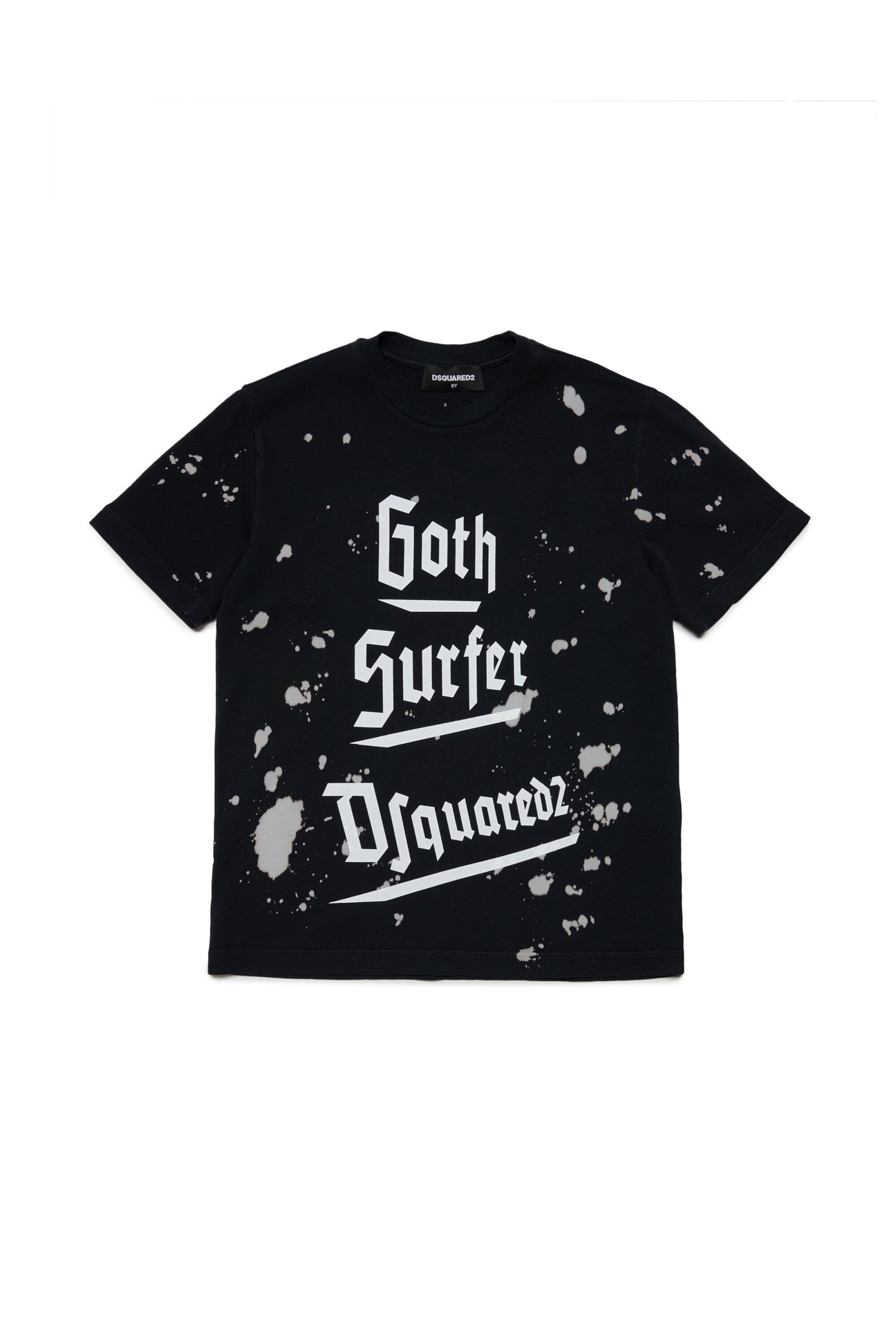 Bleached allover T-shirt with gothic lettering 