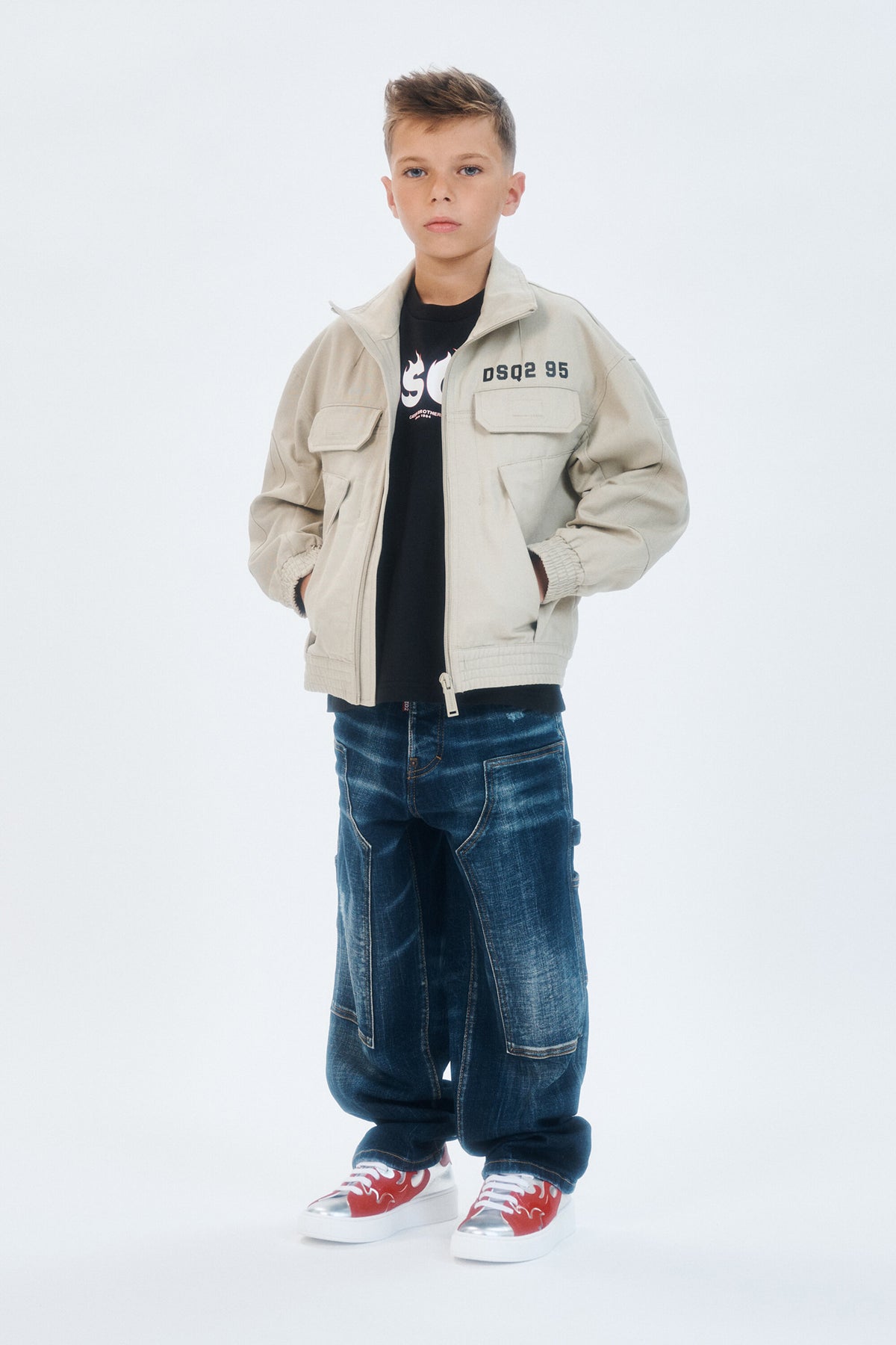 Straight jeans in medium blue wash - Loose