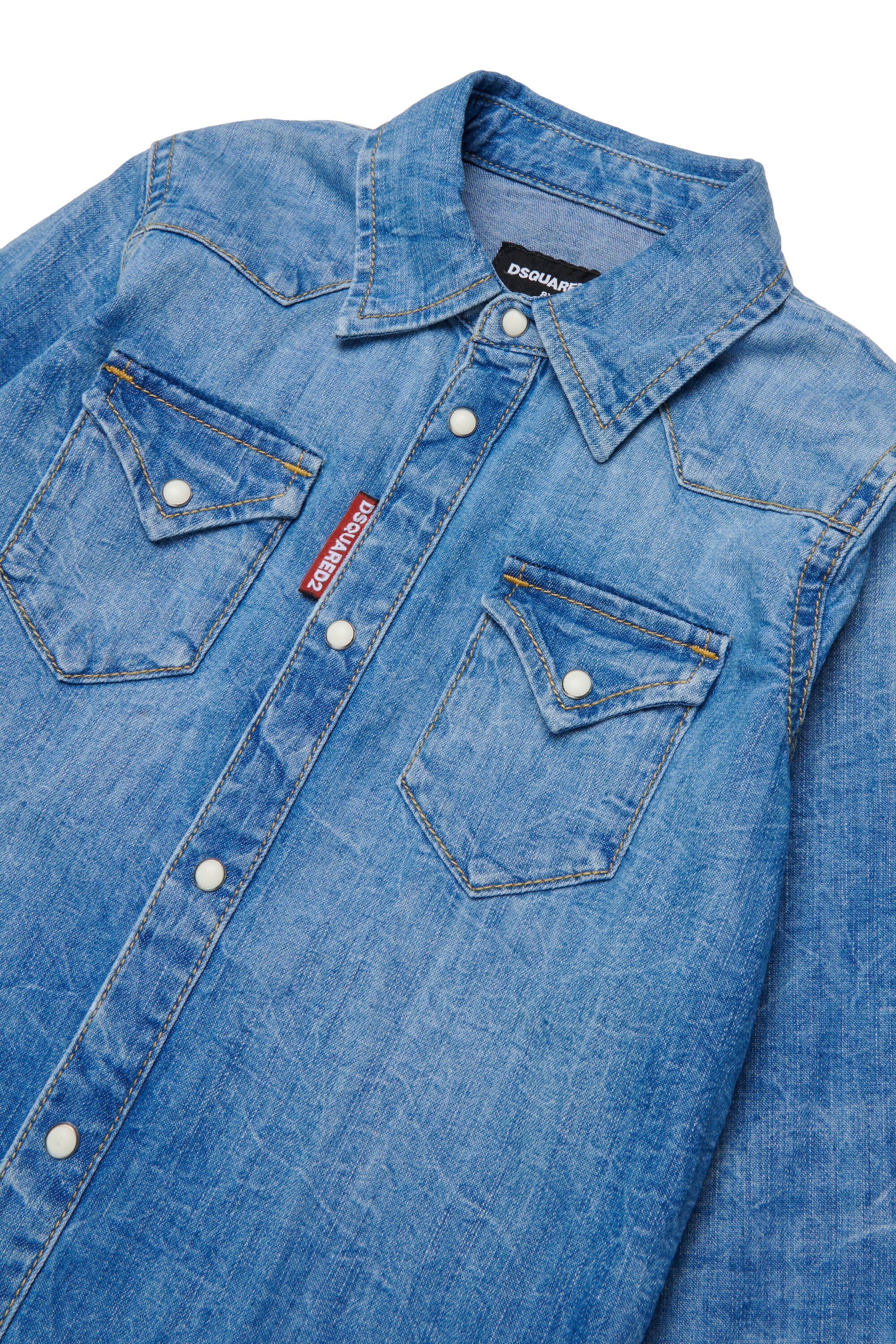 Shirt in blue stretch denim