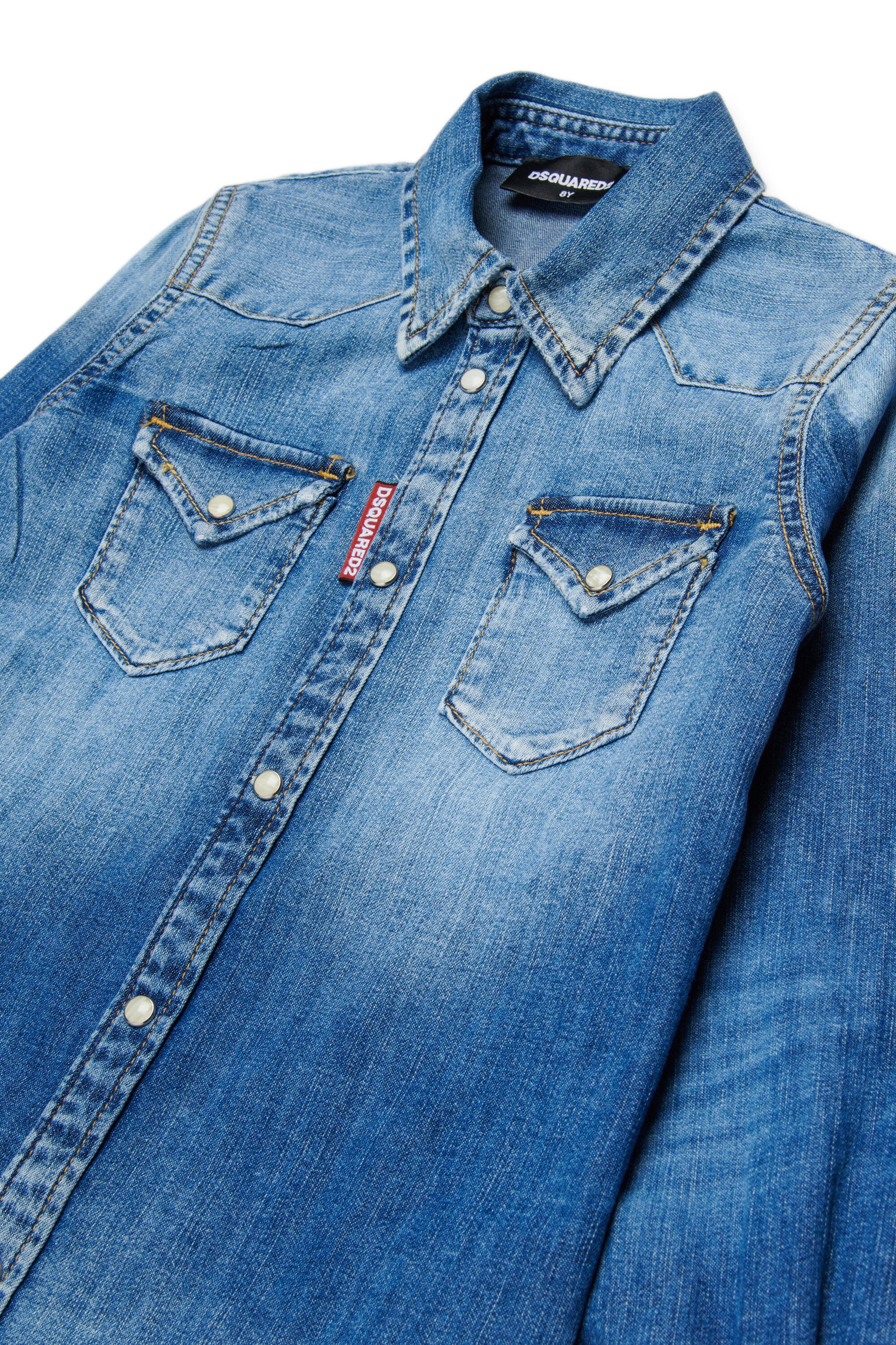 Denim shirt with logo