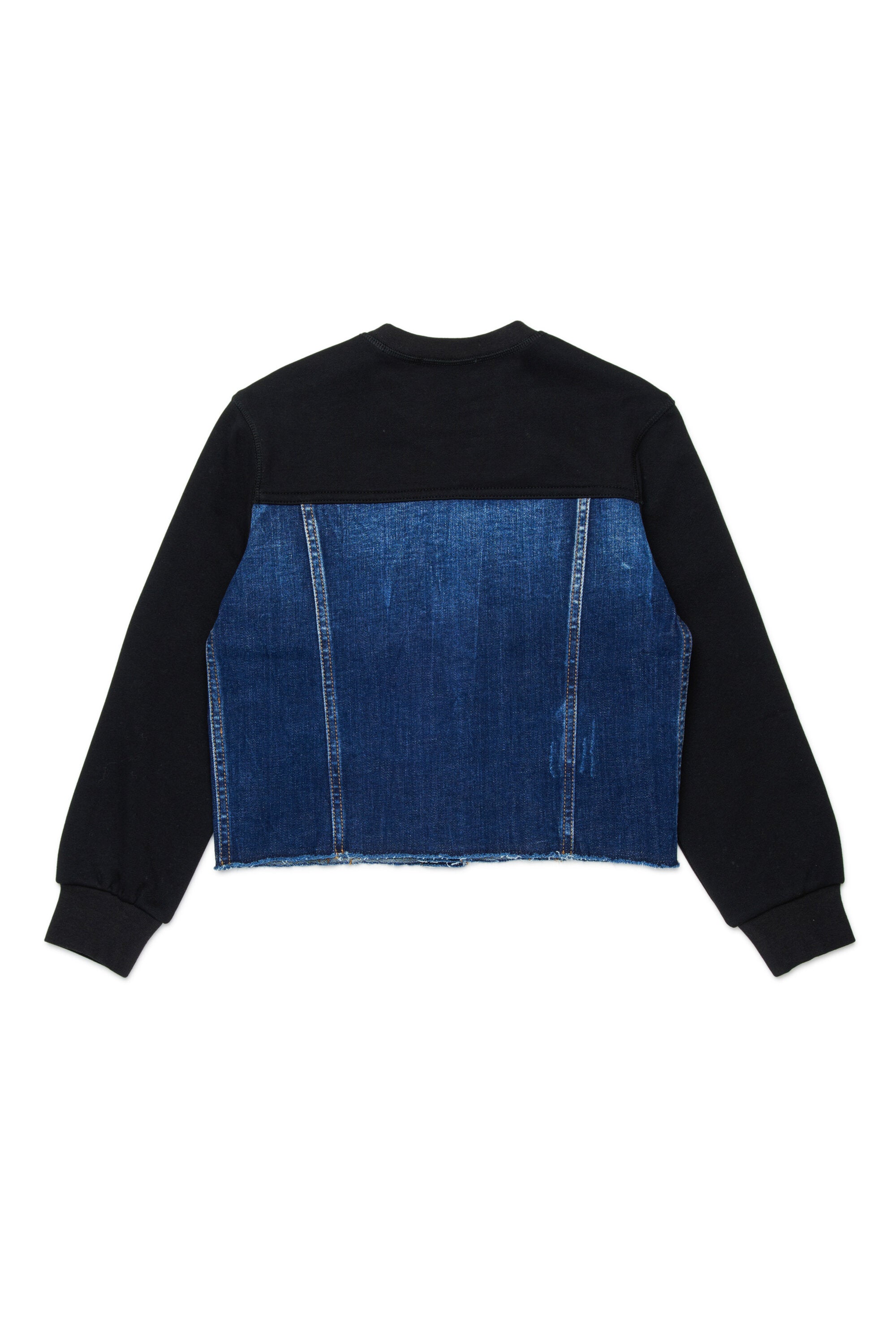 Crewneck sweatshirt with denim bust