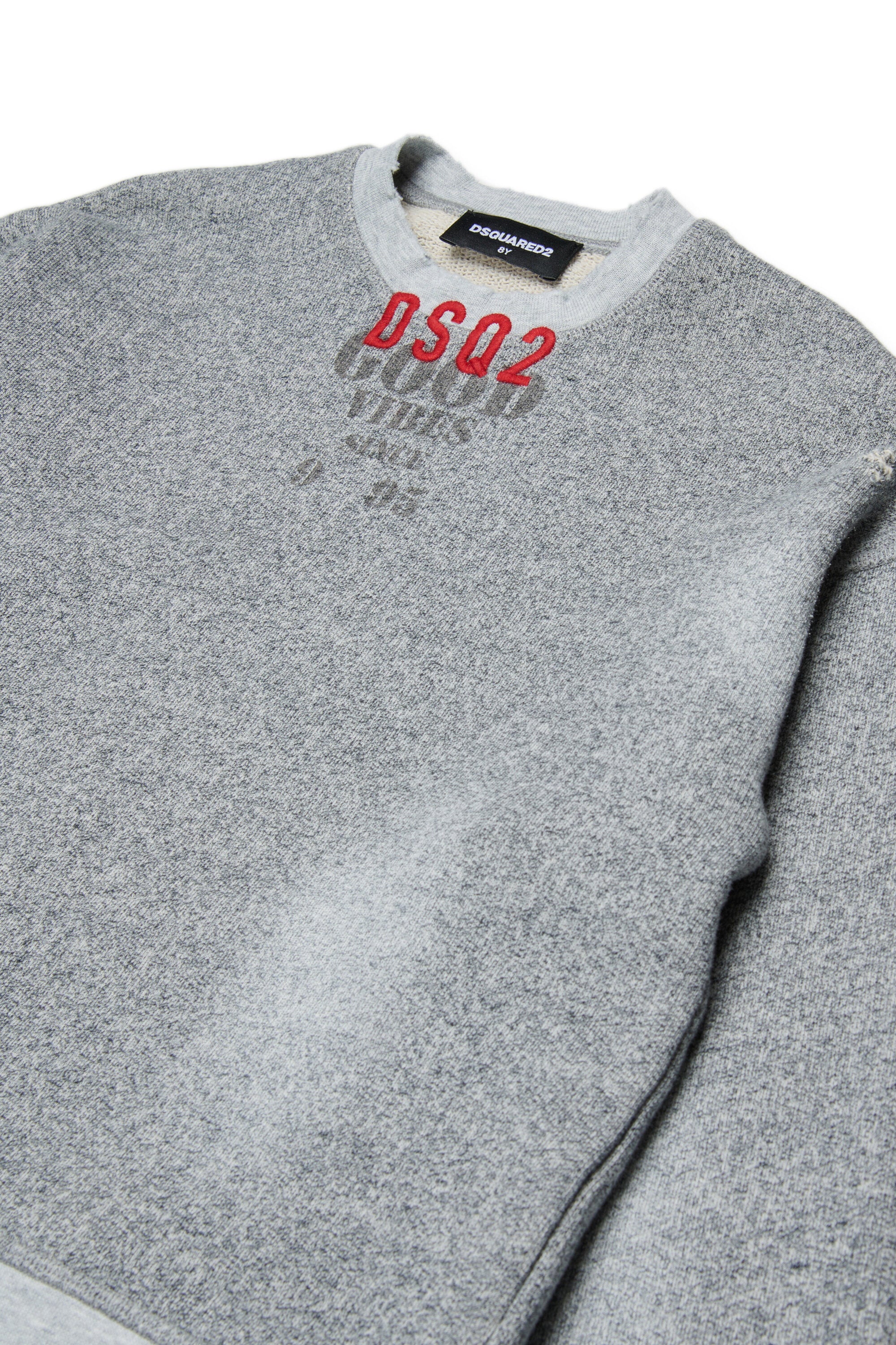 Worn effect crewneck sweatshirt