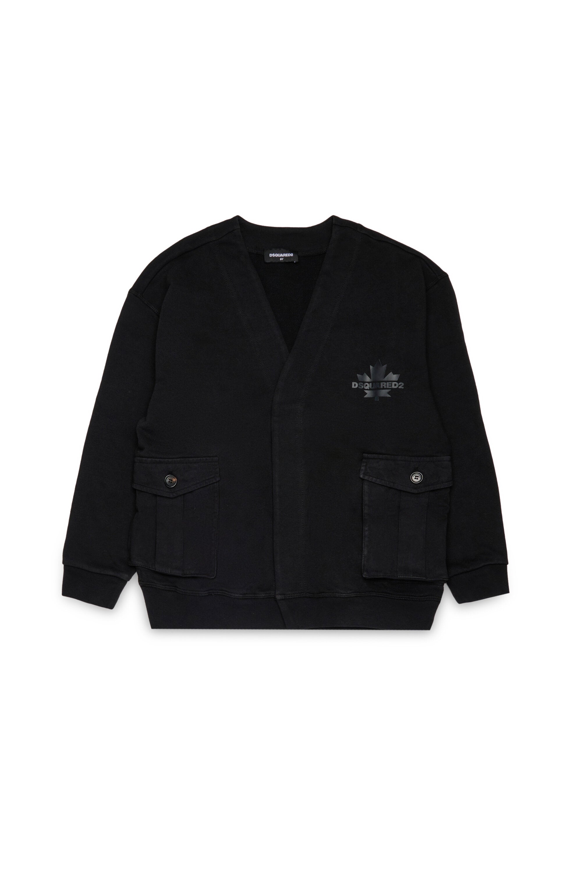 Cardigan-style sweatshirt with Maple Leaf logo