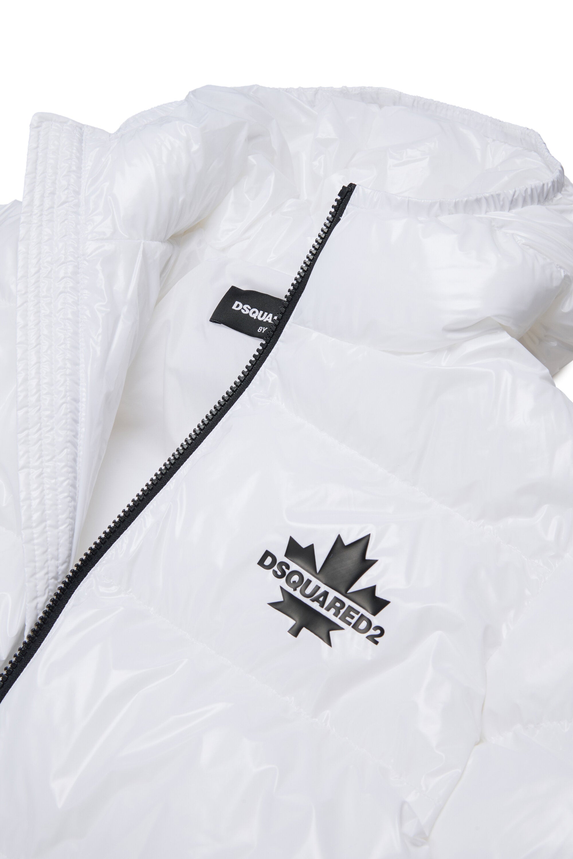 Long padded jacket with logo Maple Leaf