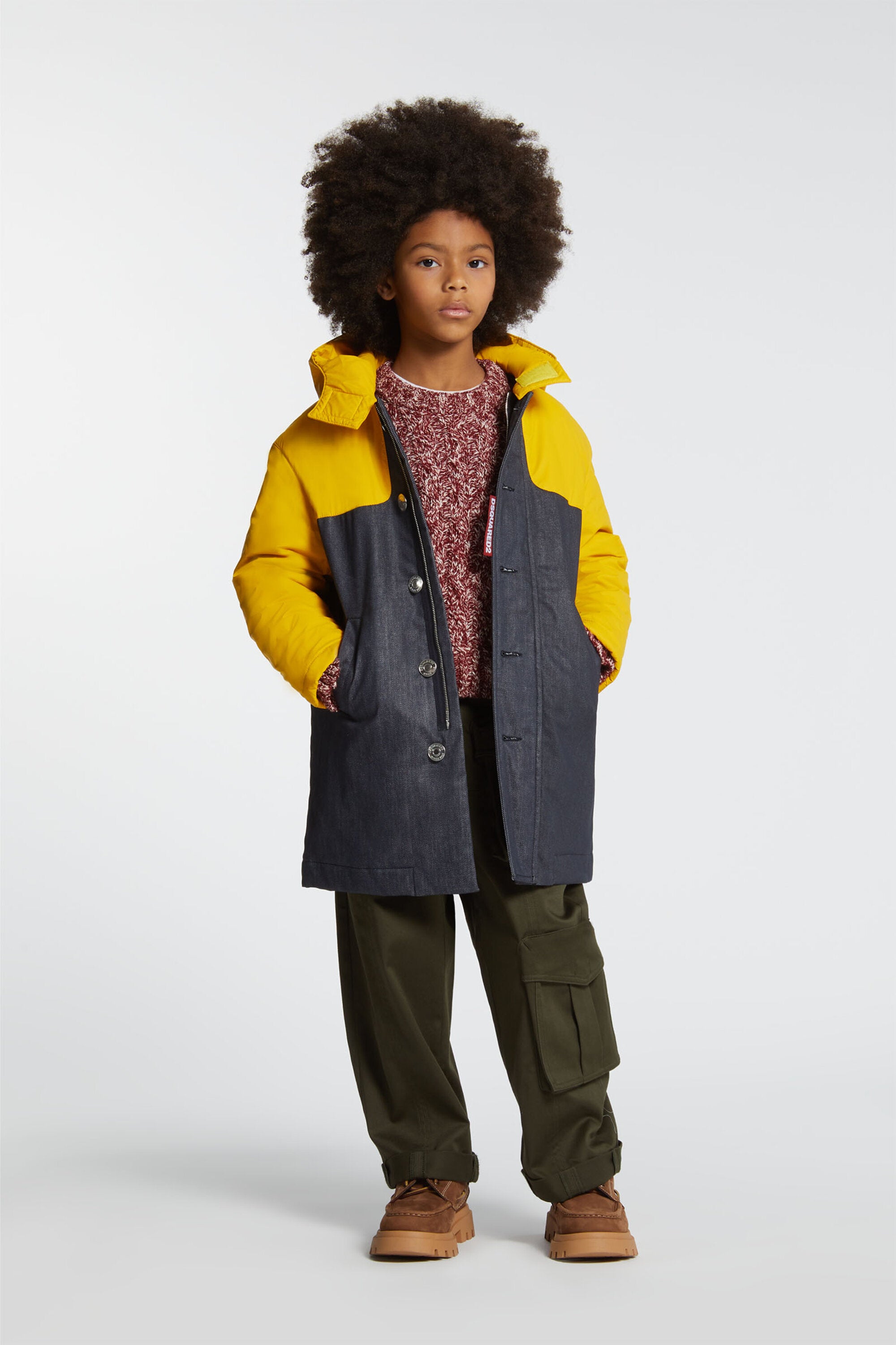 Colorblock waterproof trench coat