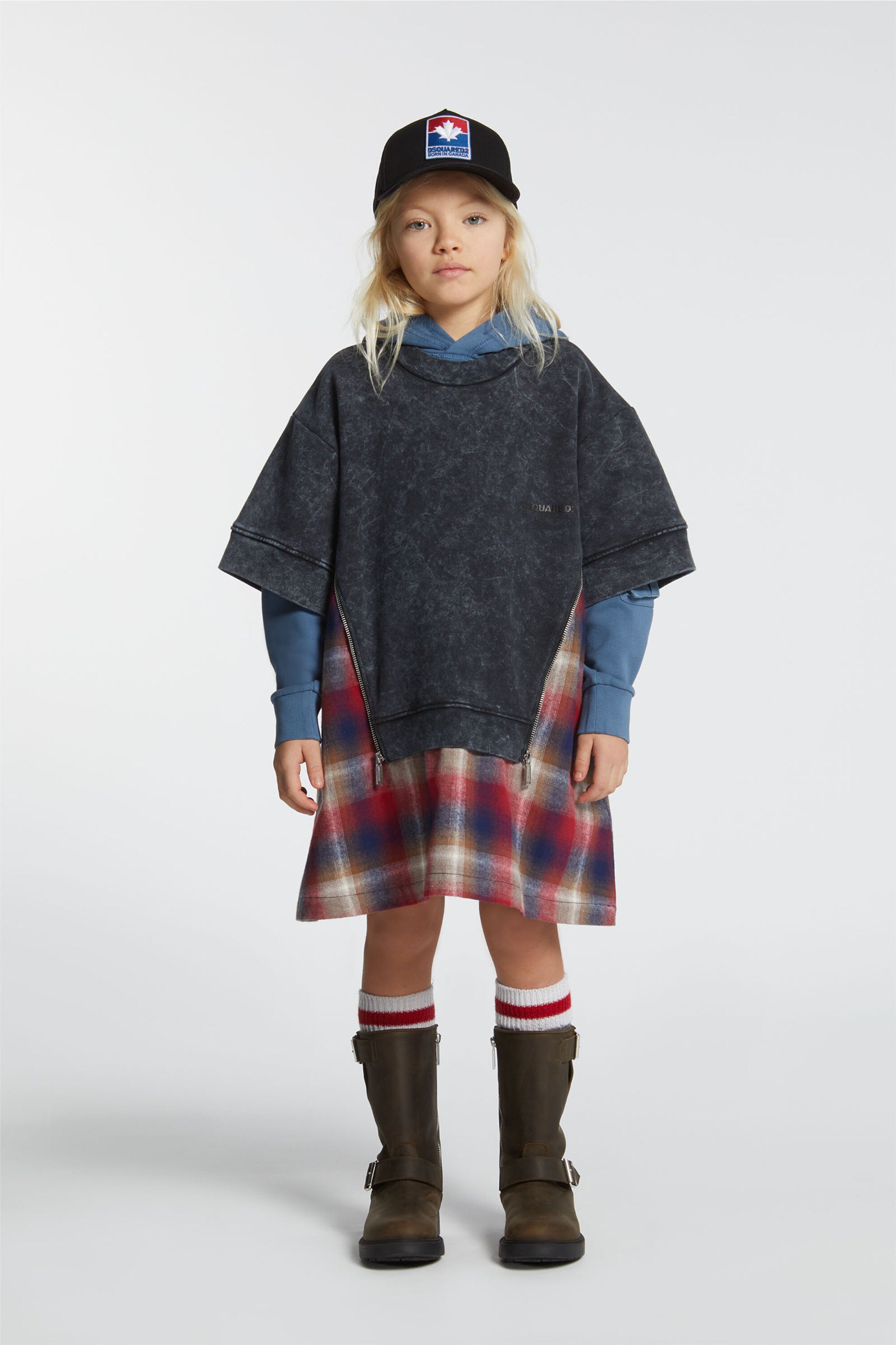 Marbled effect maxi-sweater dress