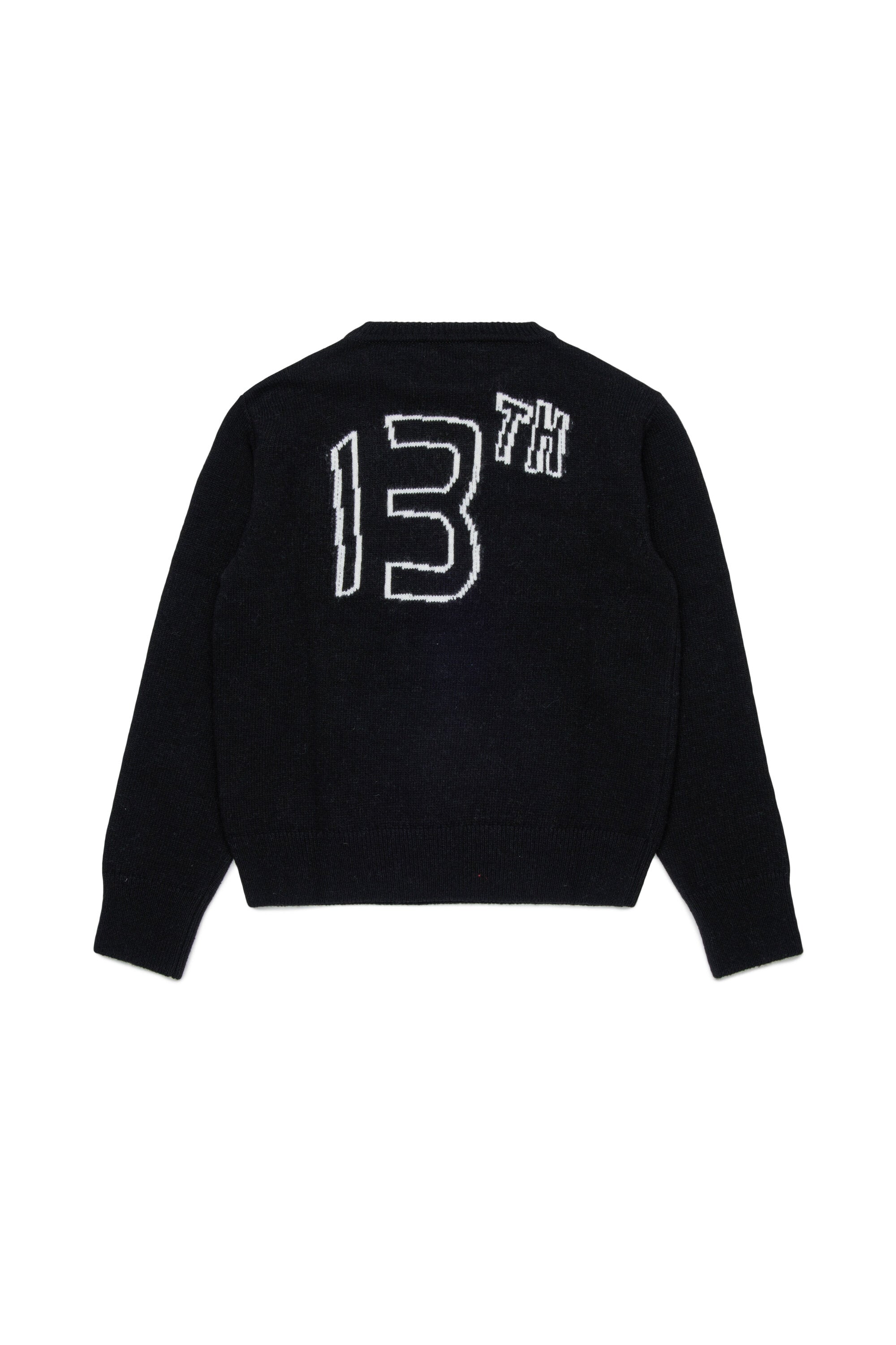 Wool-blend pullover with lettering