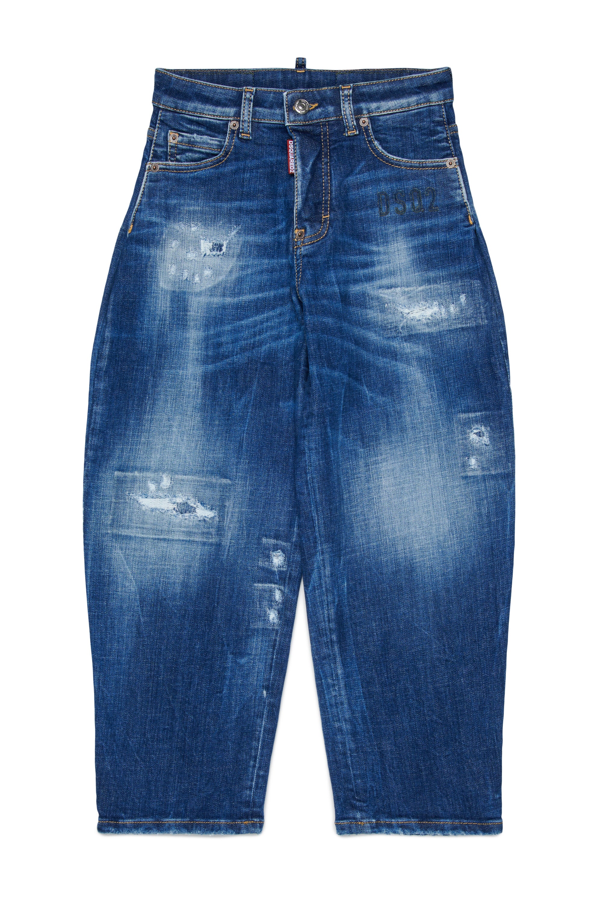 Medium blue realxed jeans with rips - Amelia