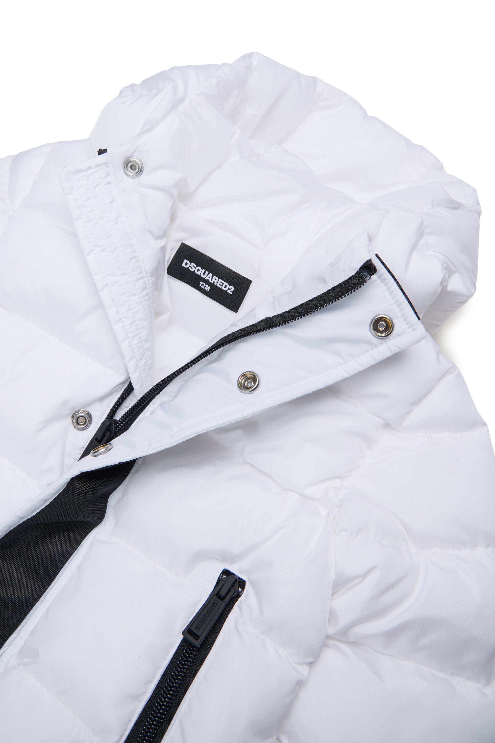 Long padded jacket with logo