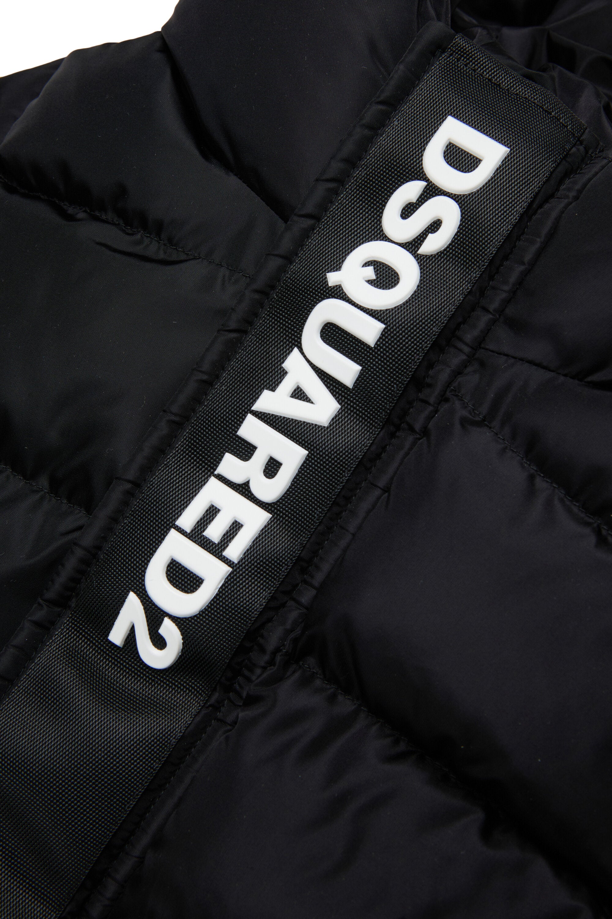 Long padded jacket with logo