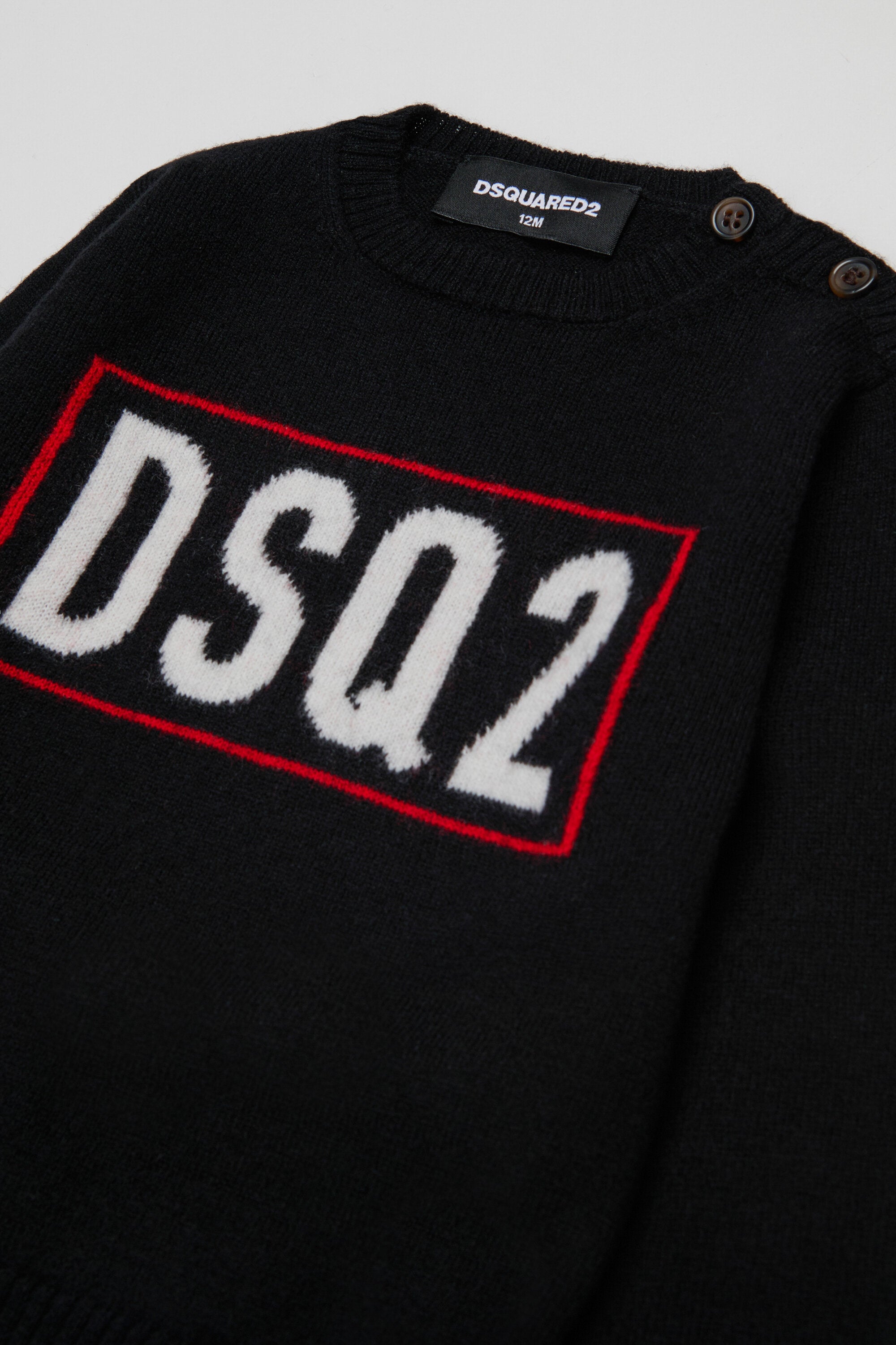 Merino wool pullover with logo DSQ2