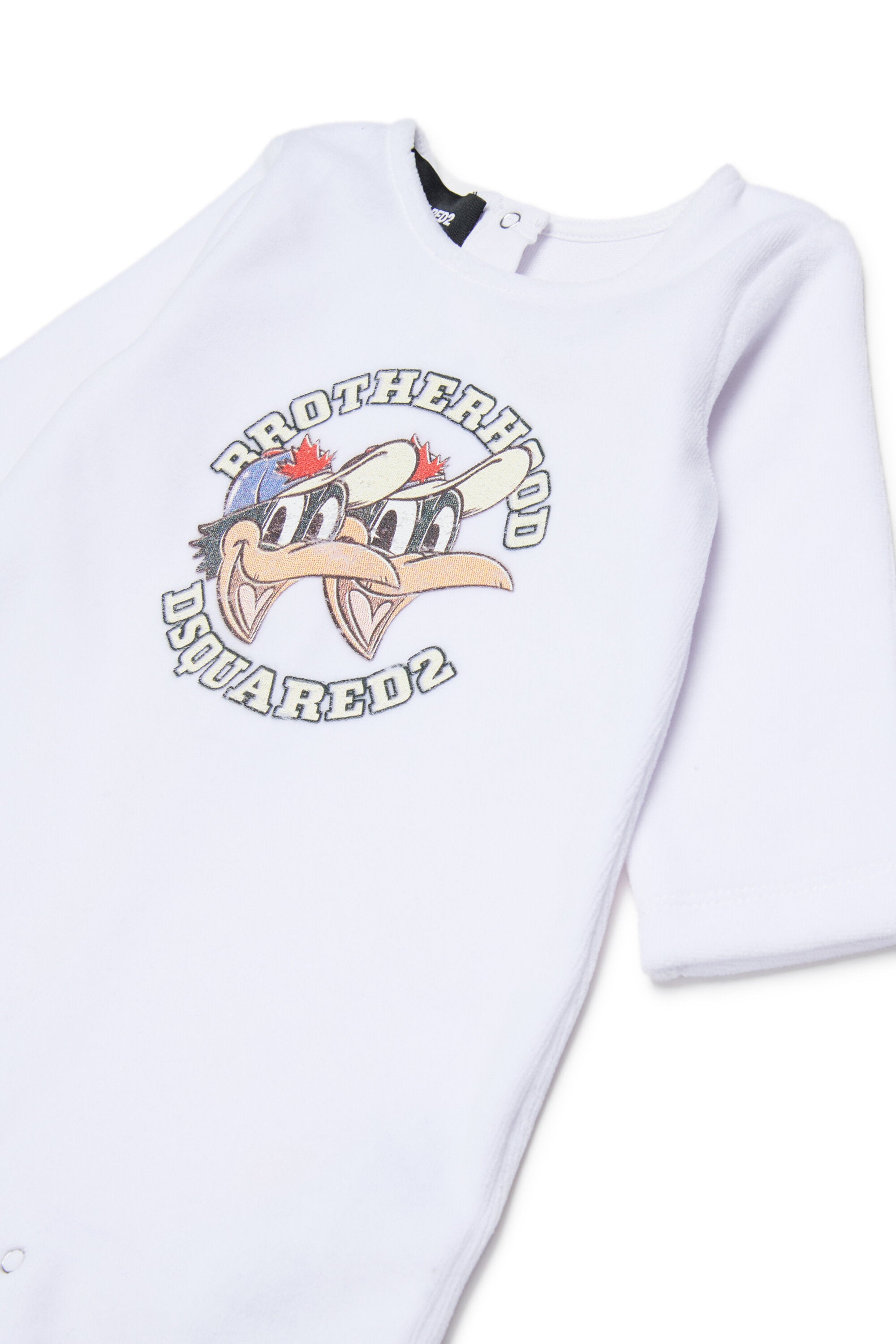 One-piece chenille jumpsuit with Brotherhood print