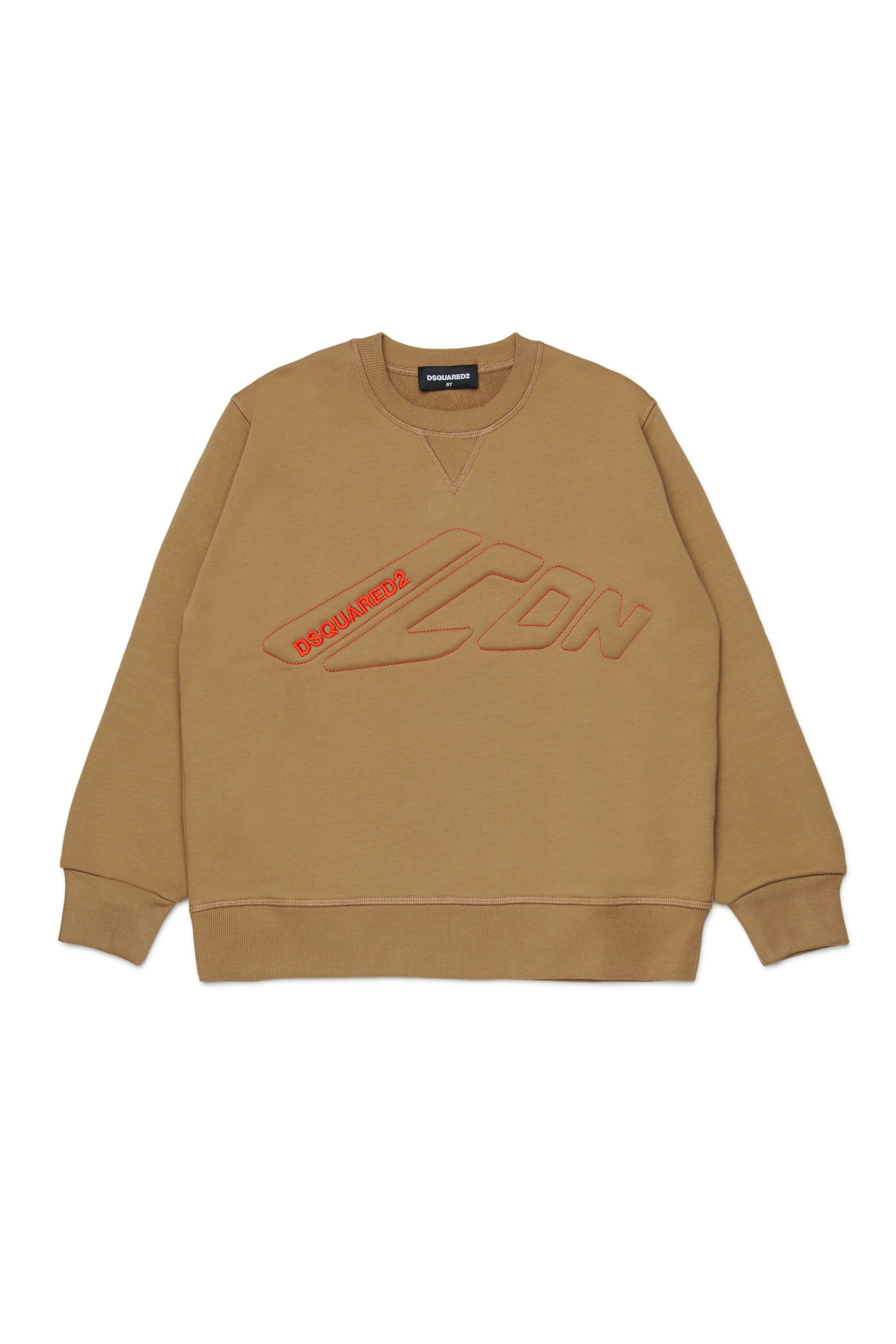 Crew-neck sweatshirt with embossed ICON logo