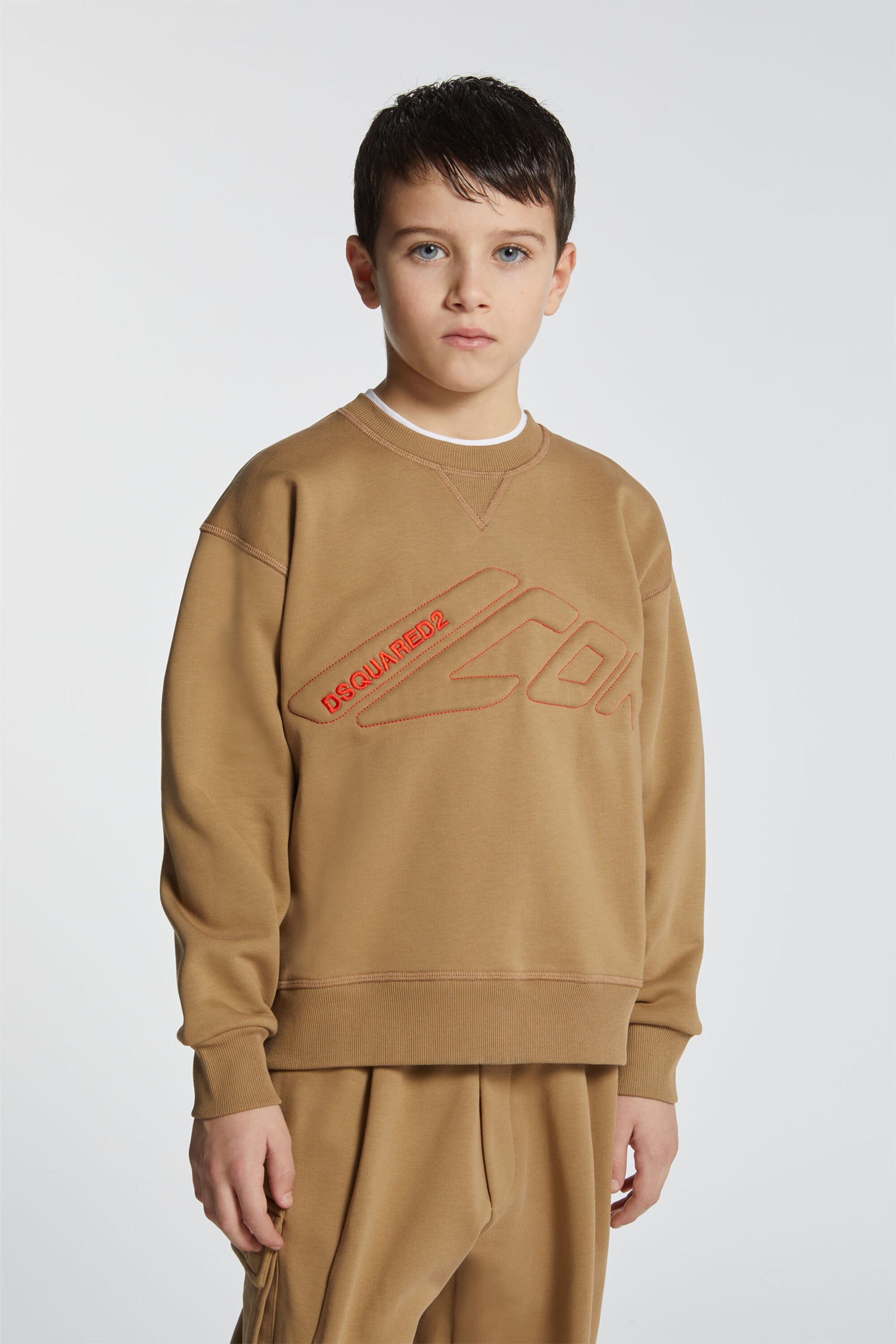 Crew-neck sweatshirt with embossed ICON logo