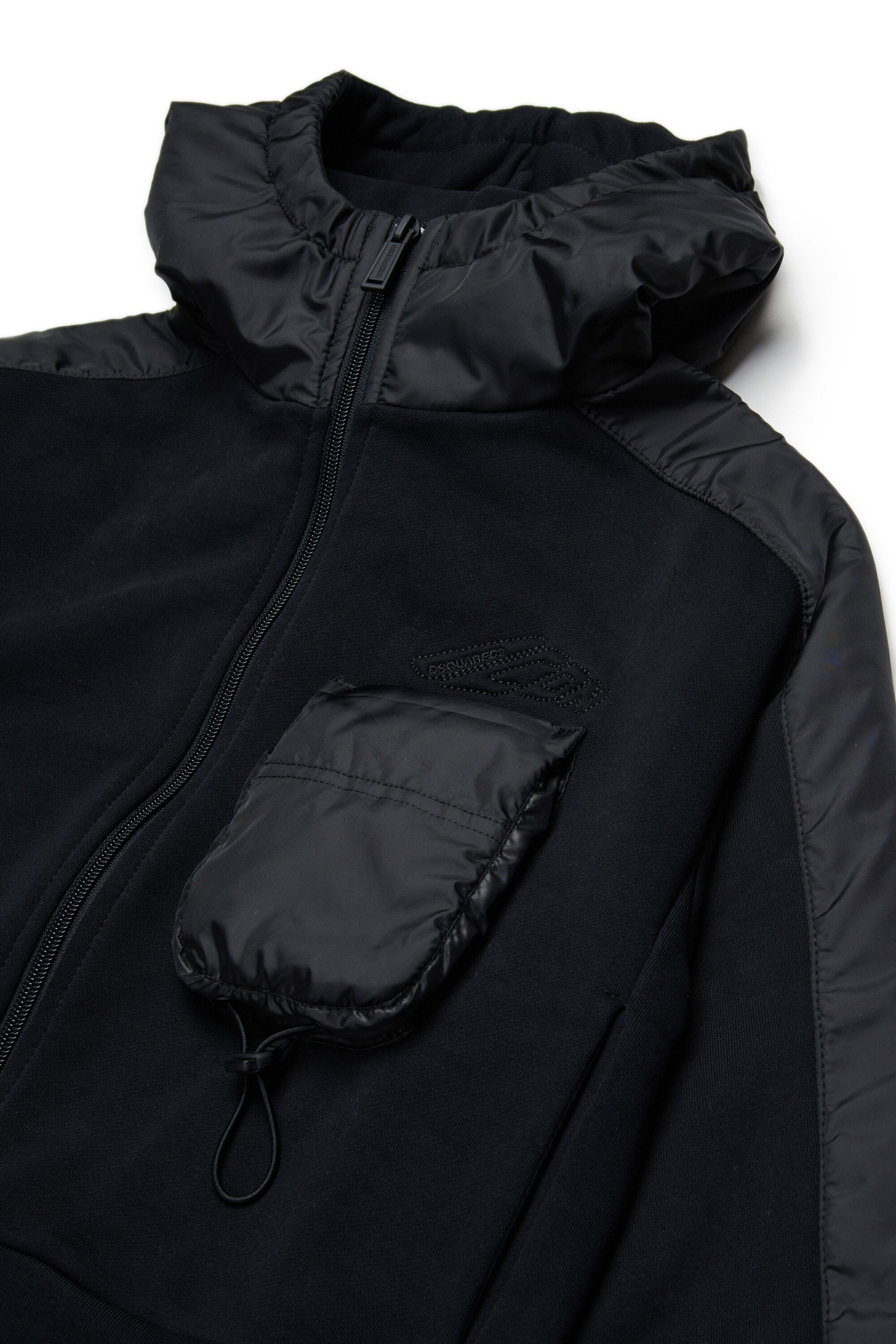 Hooded sweatshirt with nylon details