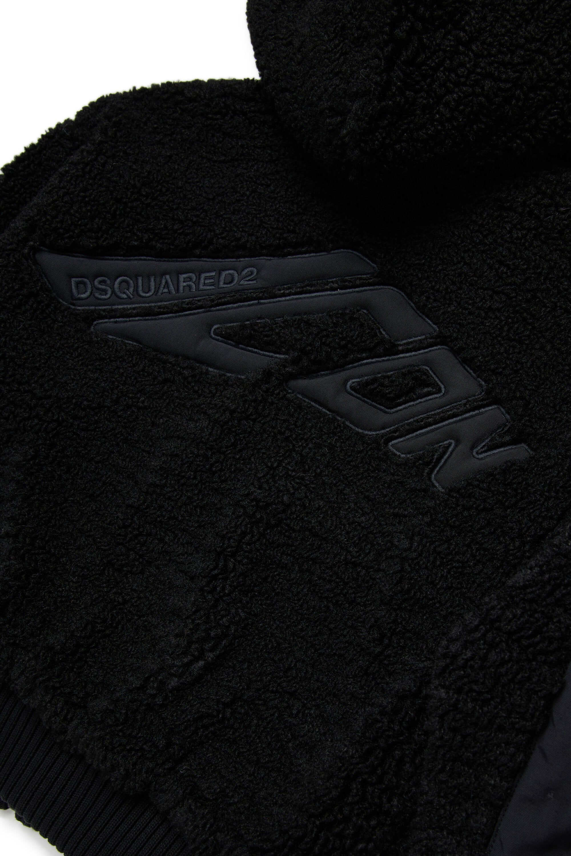 Teddy hooded jacket with maxi logo