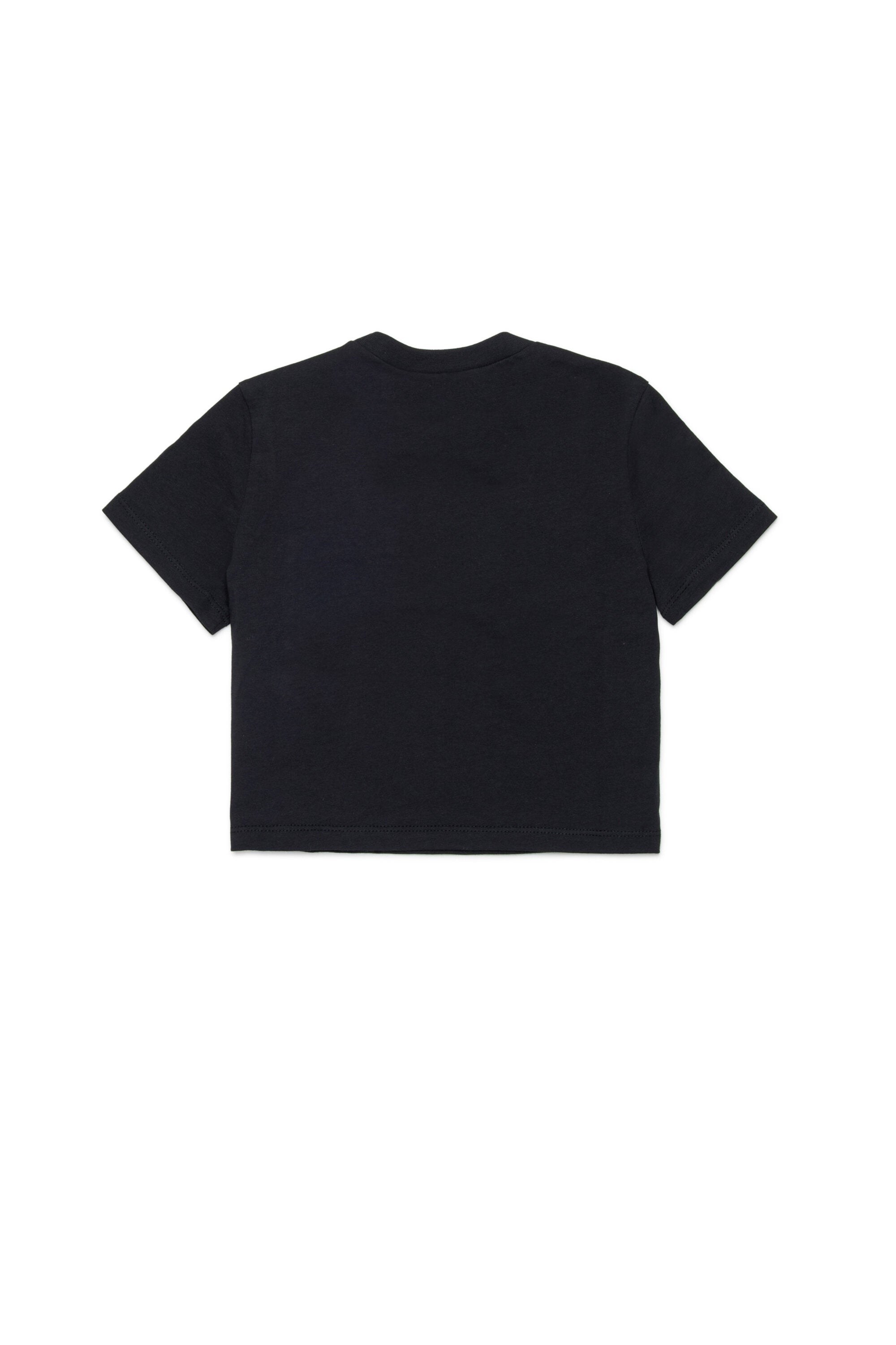 Cropped jersey T-shirt with breast pocket