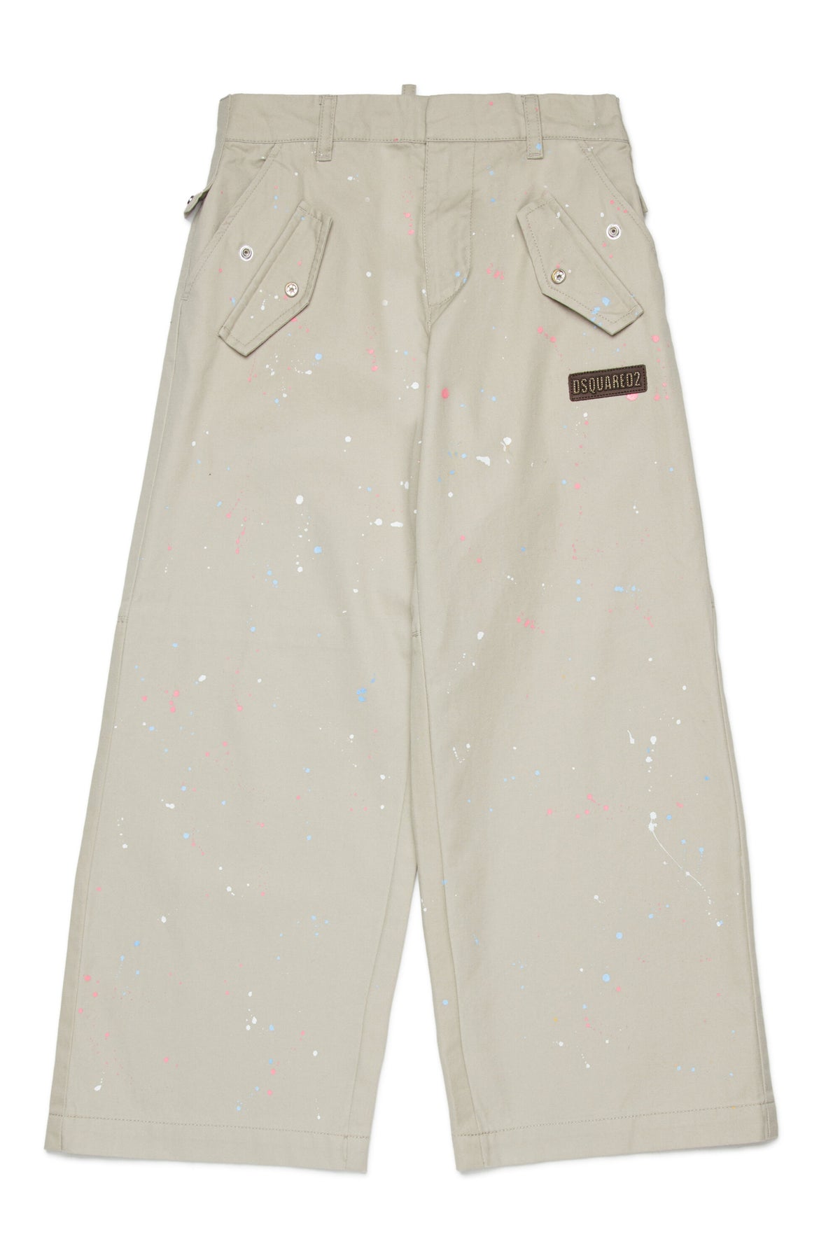 Sprayed-effect trousers