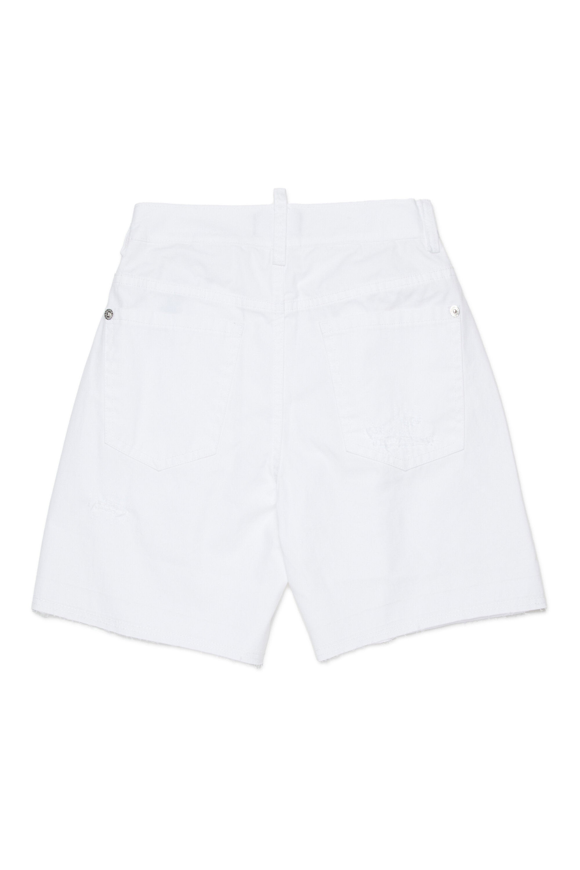Shorts with logo and frayed details