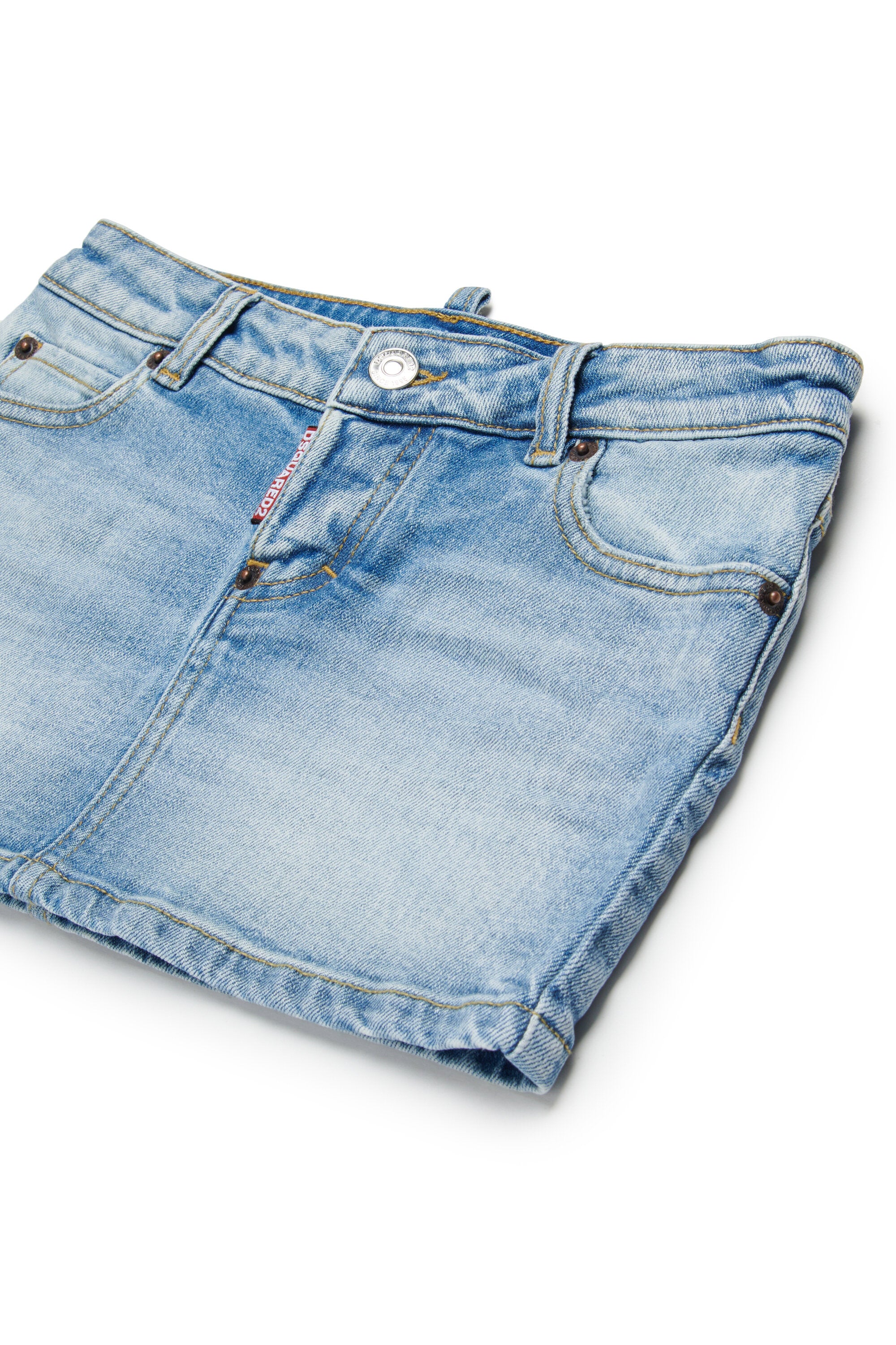 Denim mini skirt with logo