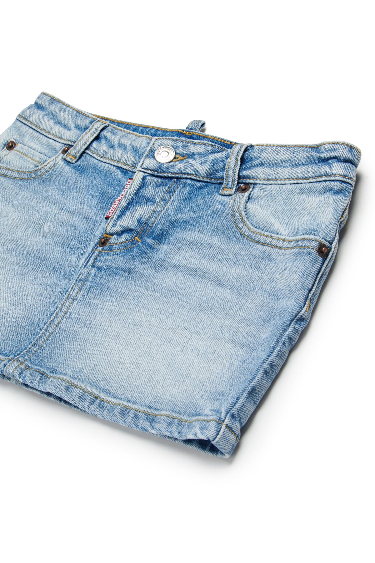 Denim mini skirt with logo