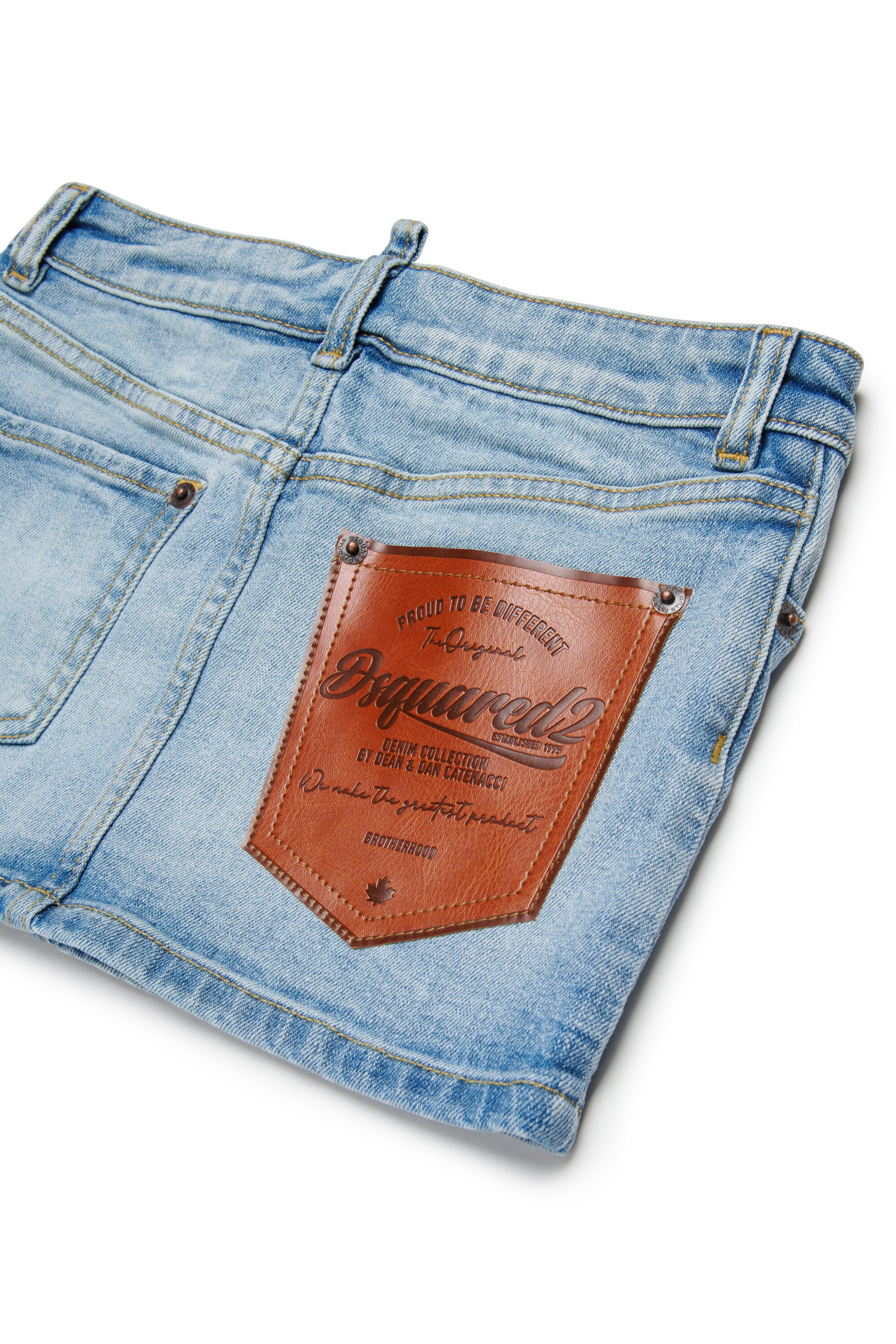 Denim mini skirt with logo