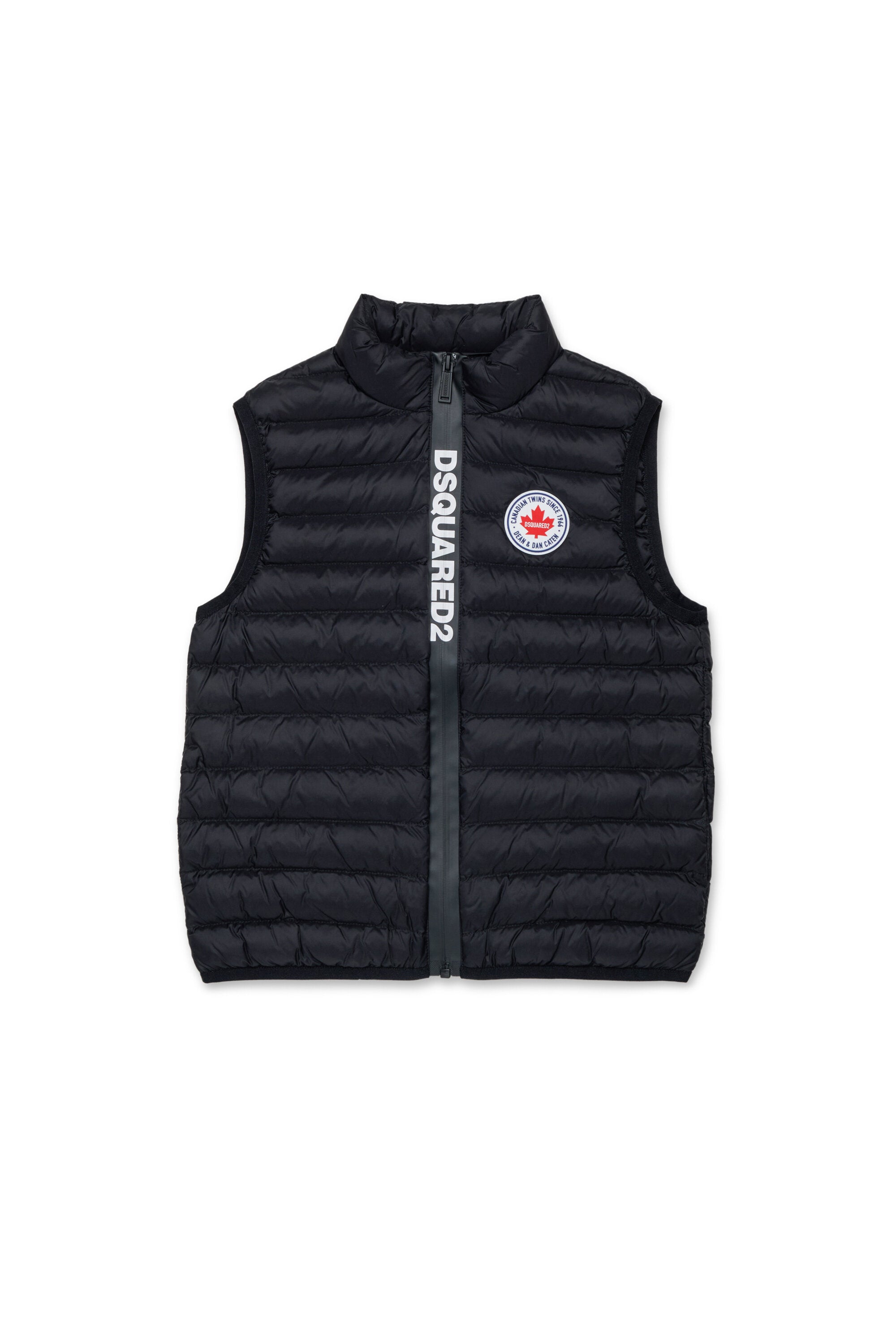 Padded vest jacket with printed logo