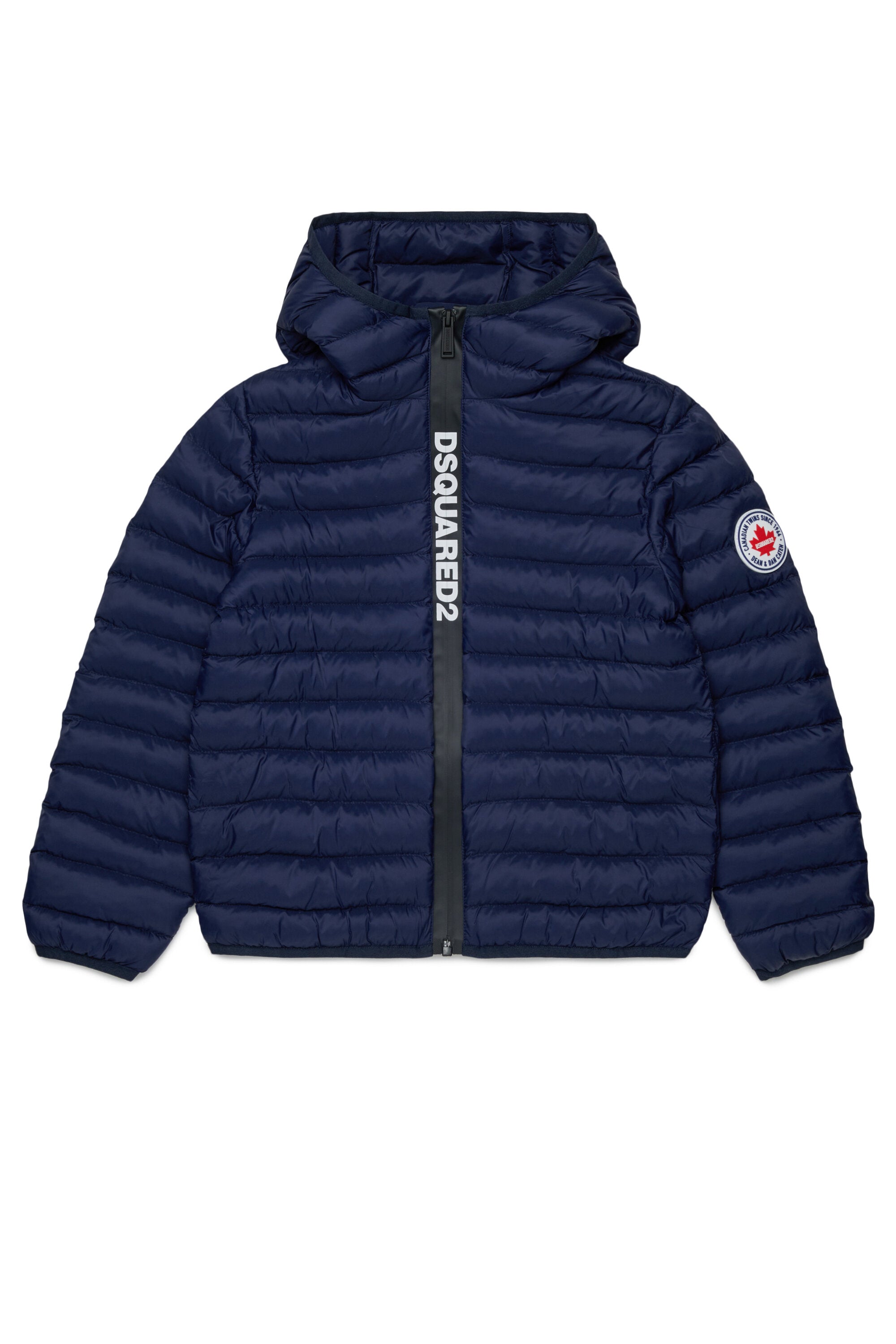 Padded jacket with printed logo