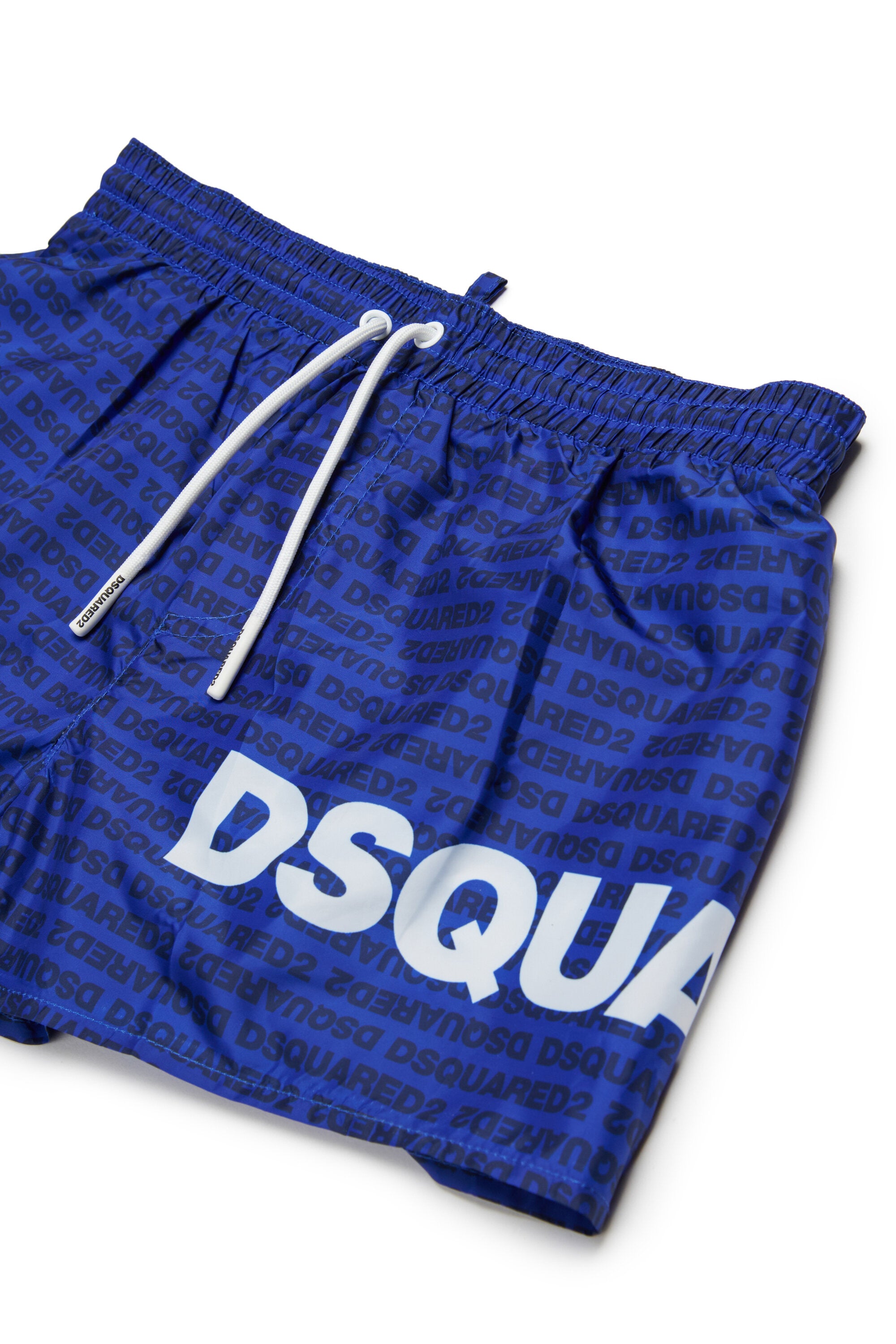 Boxer swim trunks with logo