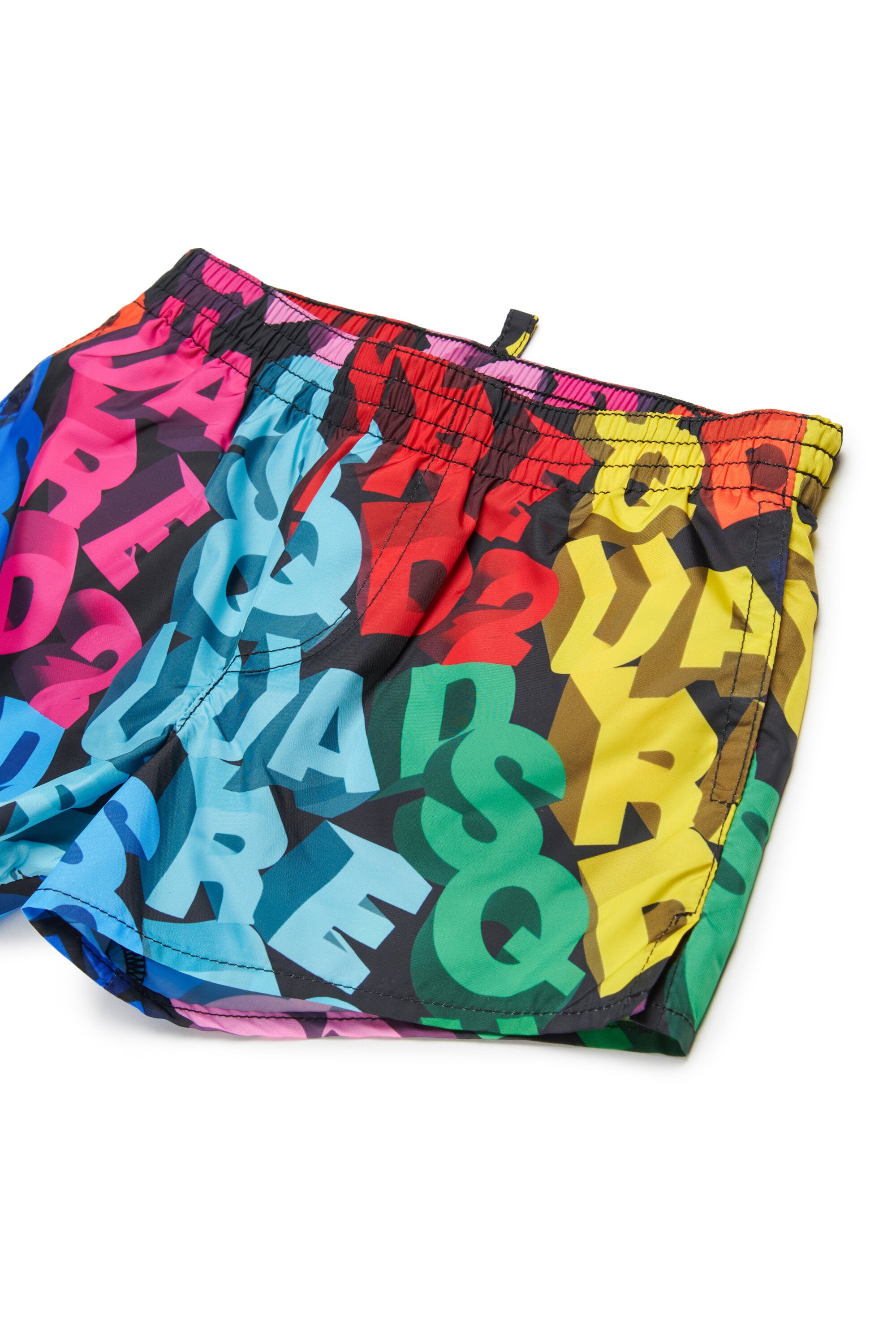 Boxer swimsuit with logo allover