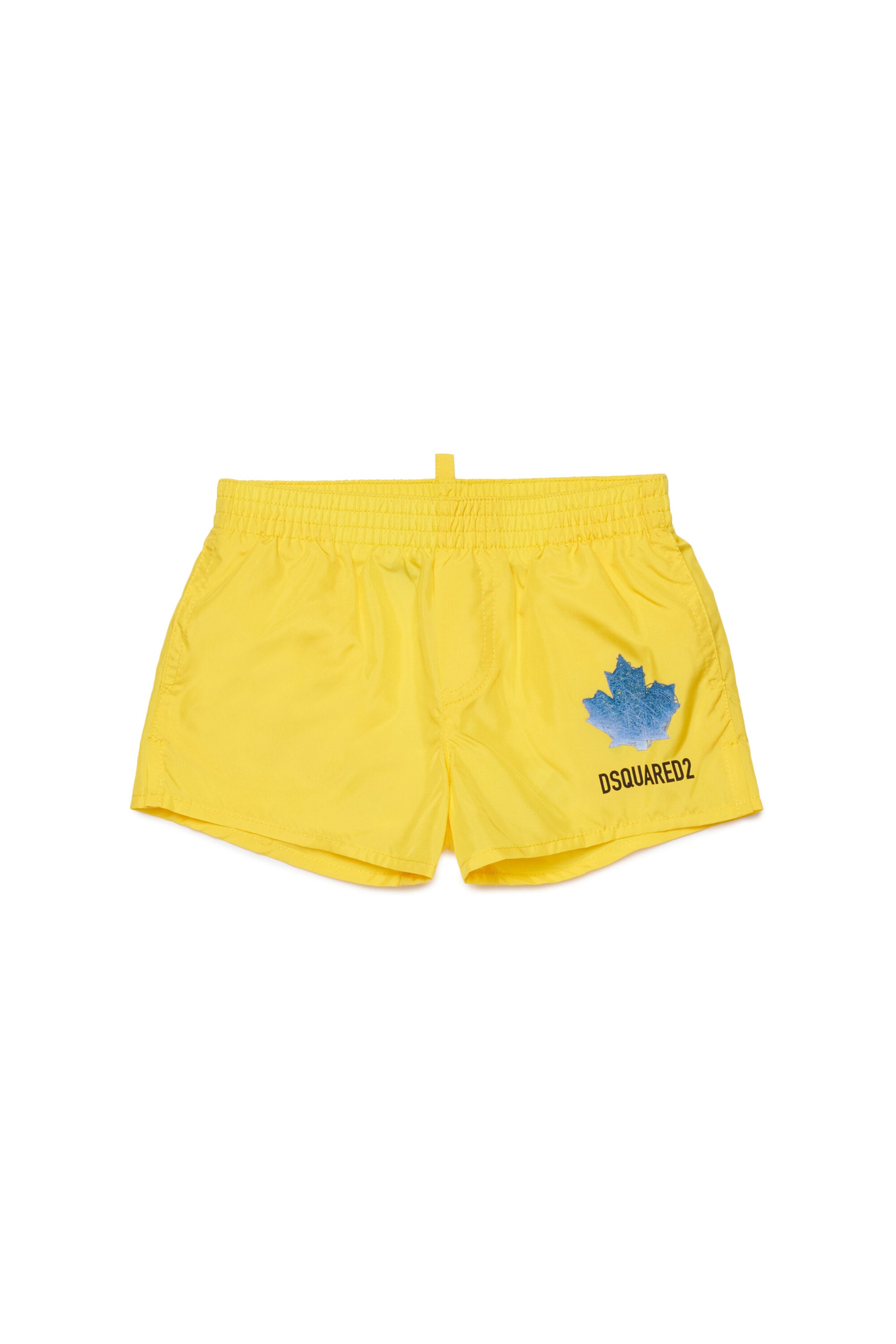 Boxer swim trunks with logo