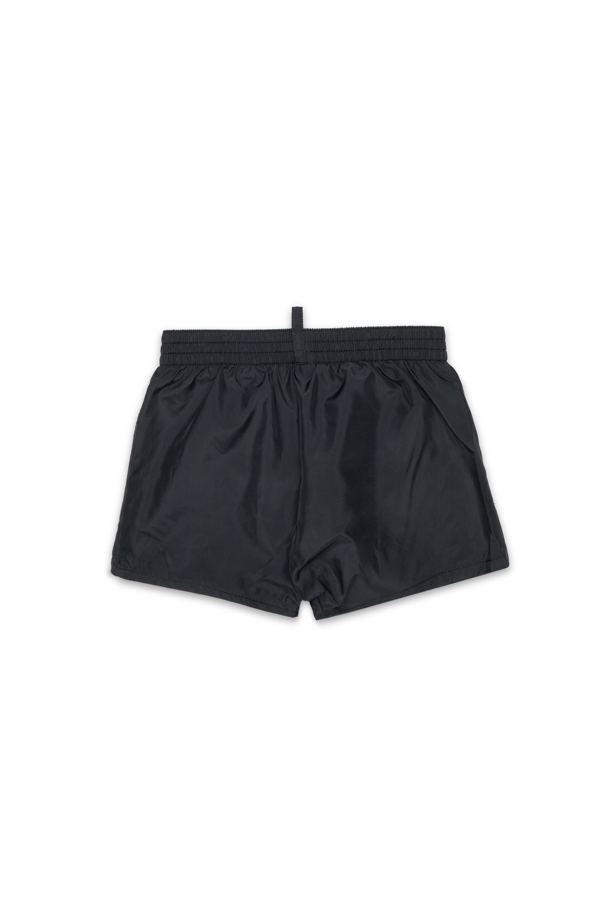 Boxer swim trunks with logo