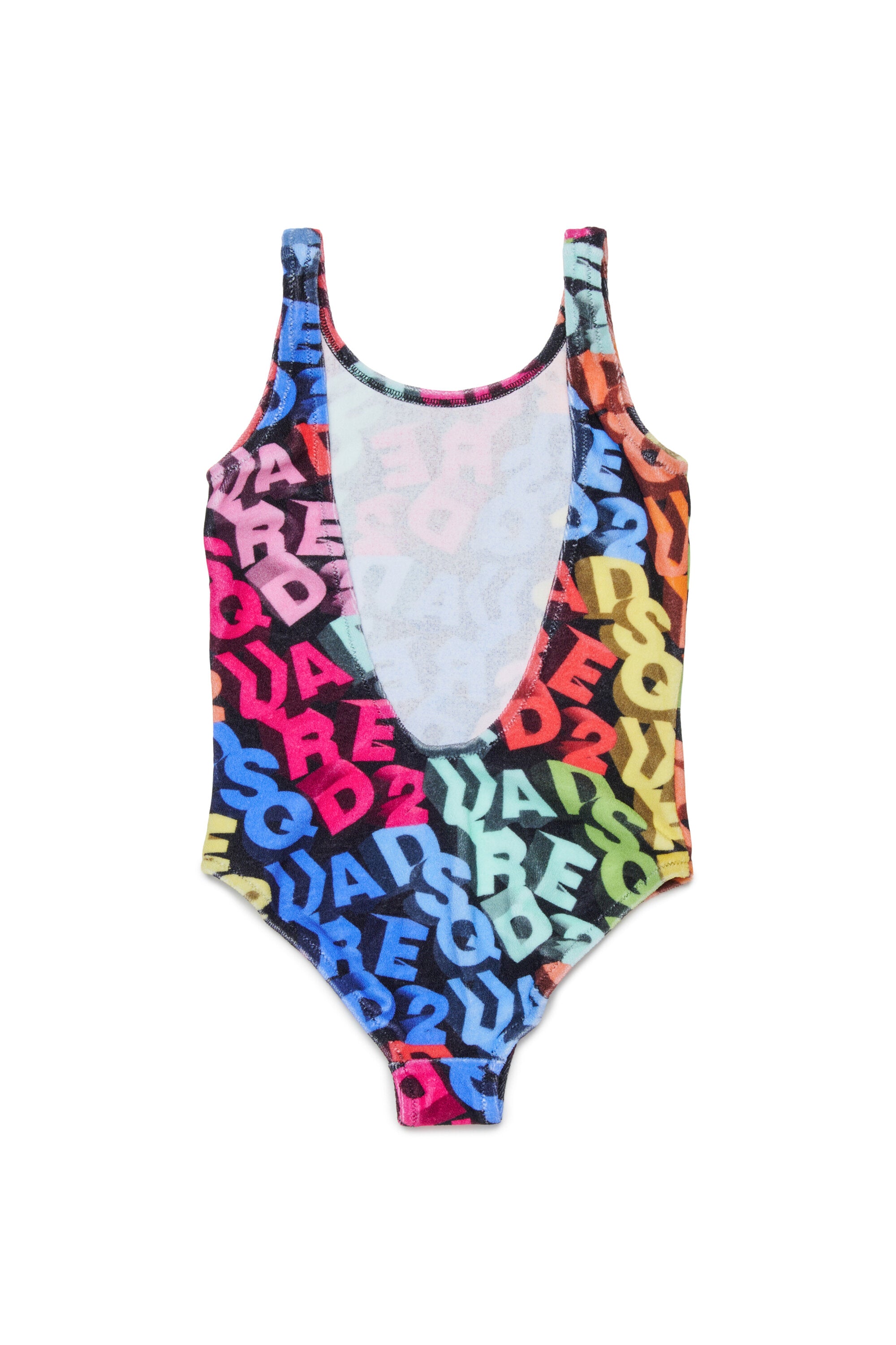 One-piece swimsuit with all-over 3D logo