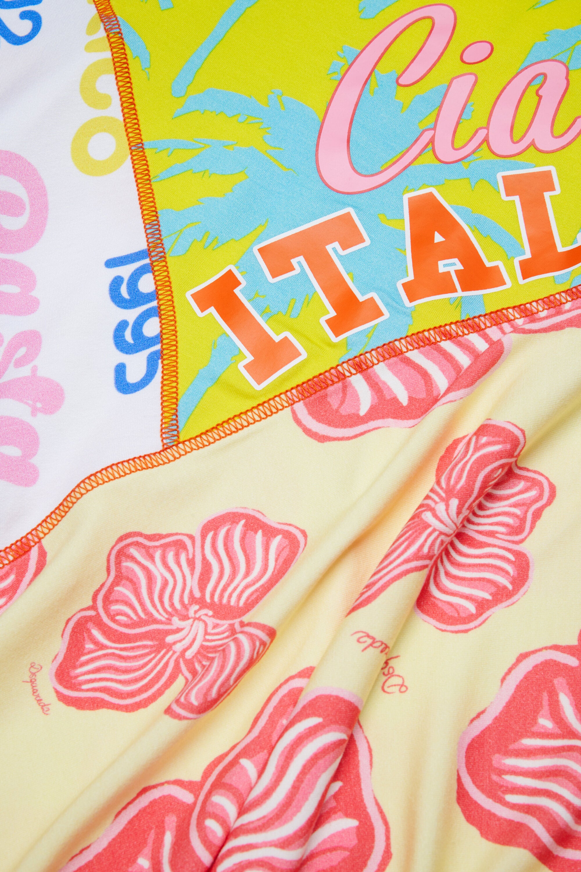 Patchwork print dress with logo