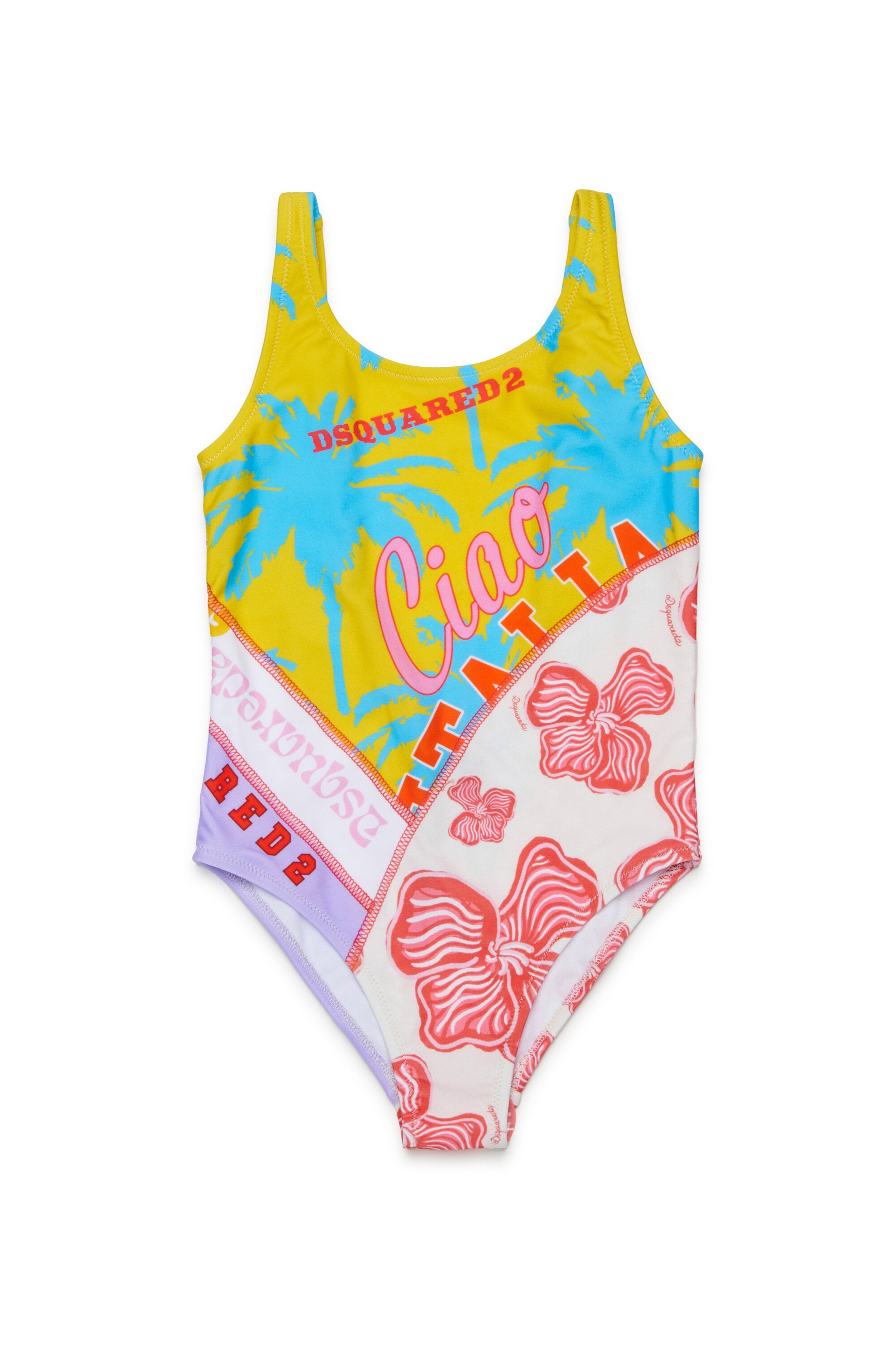 One-piece swimsuit with logo