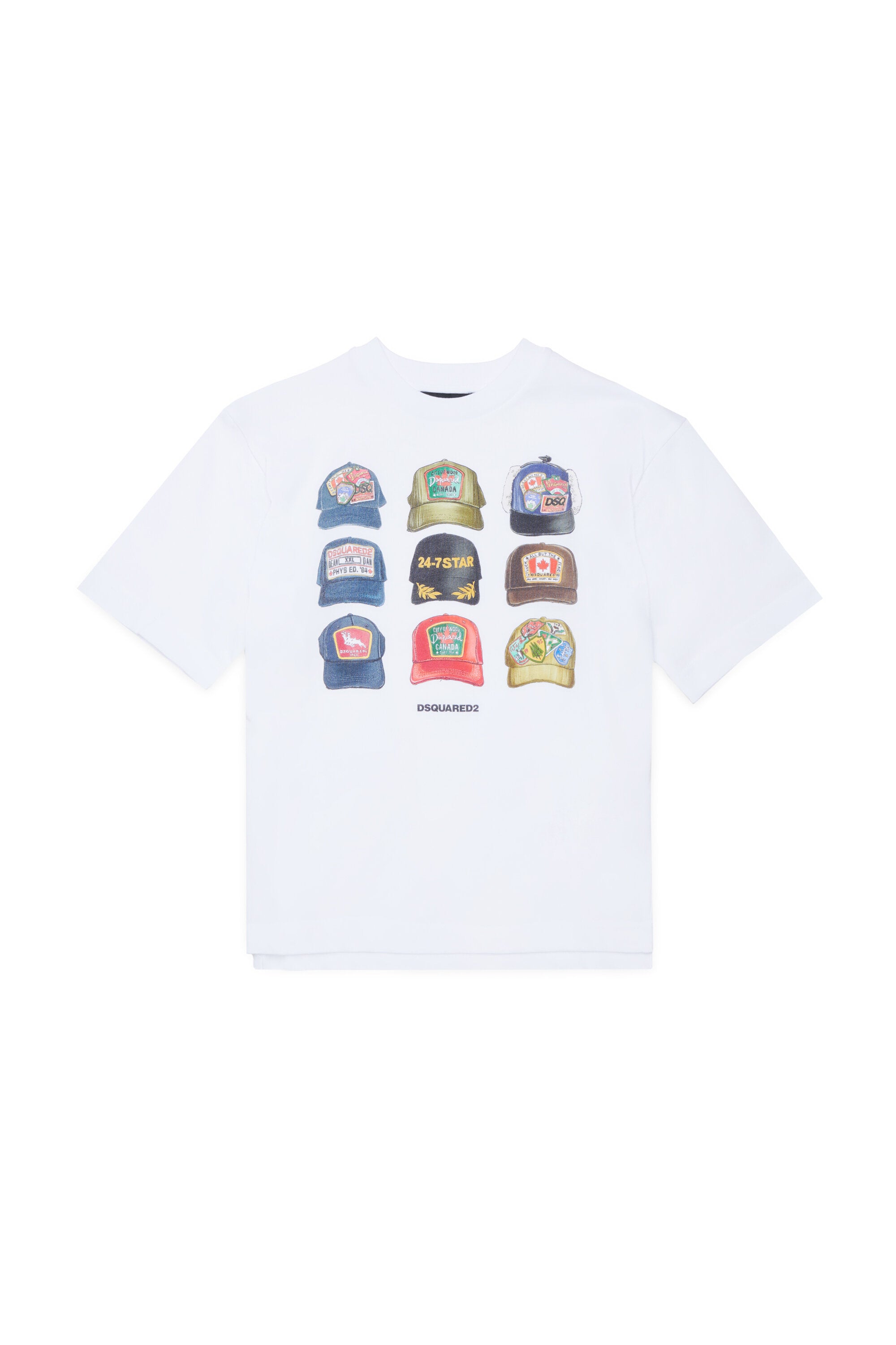 T-shirt with cap print and logo